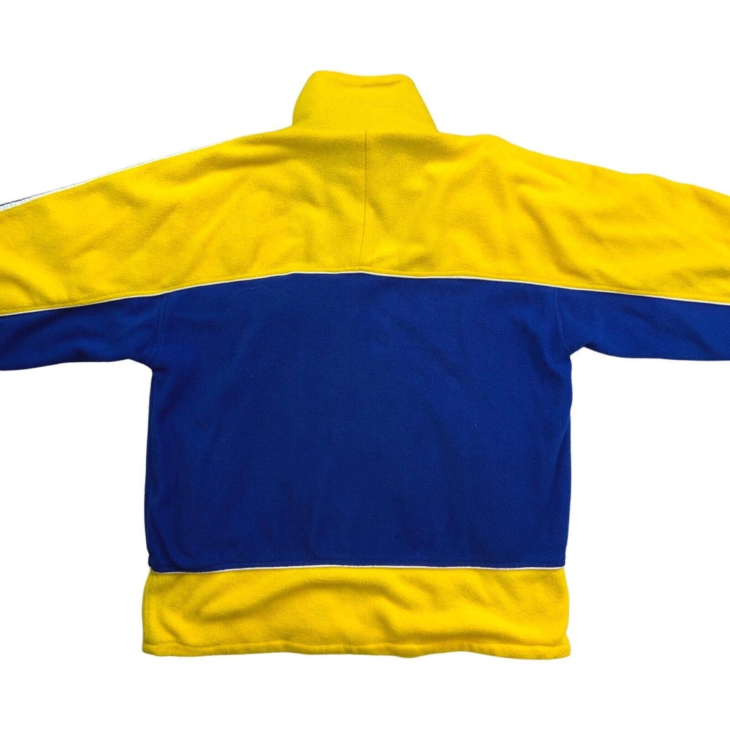 Vintage 90s Yellow Blue Adidas Three Stripe Fleece XL