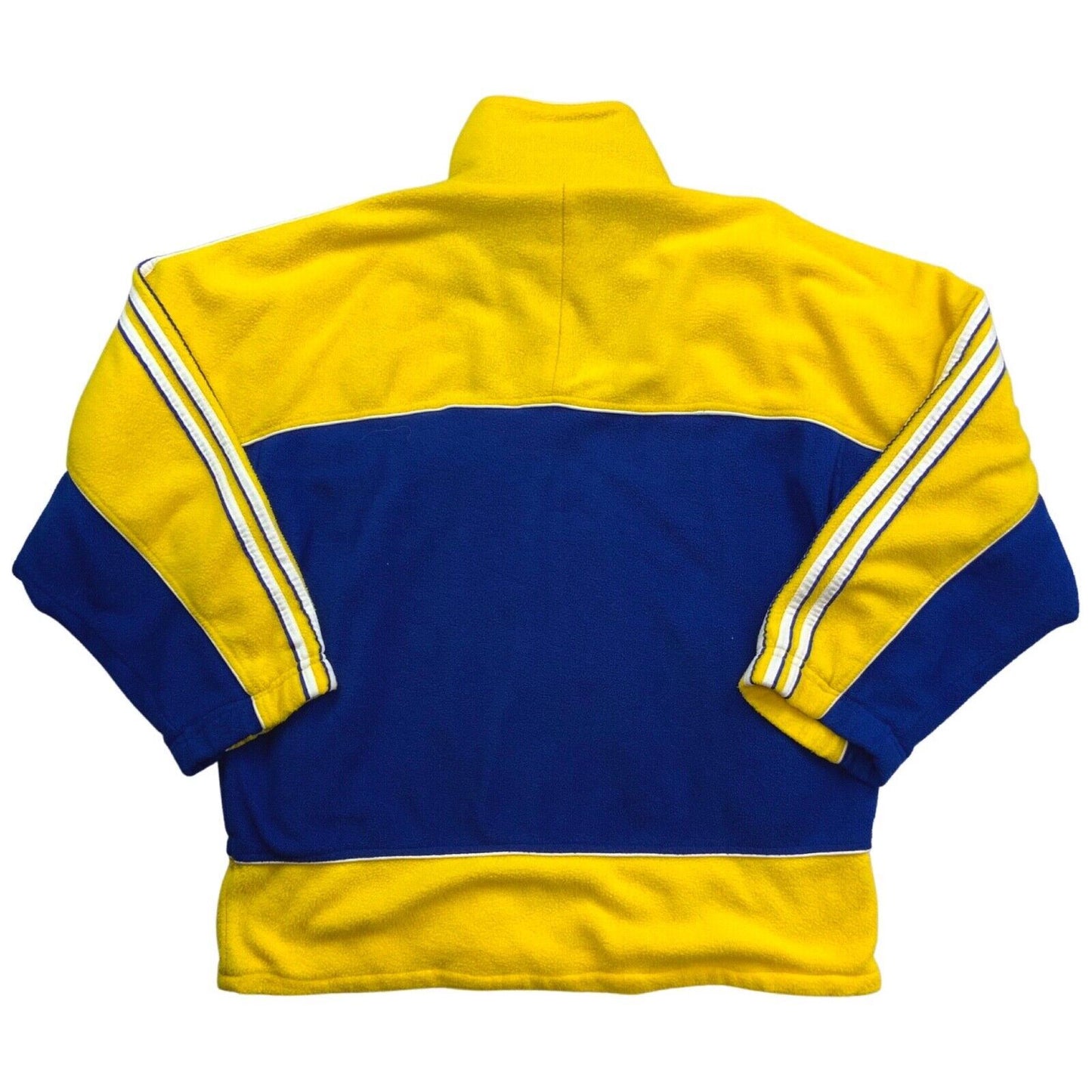 Vintage 90s Yellow Blue Adidas Three Stripe Fleece XL