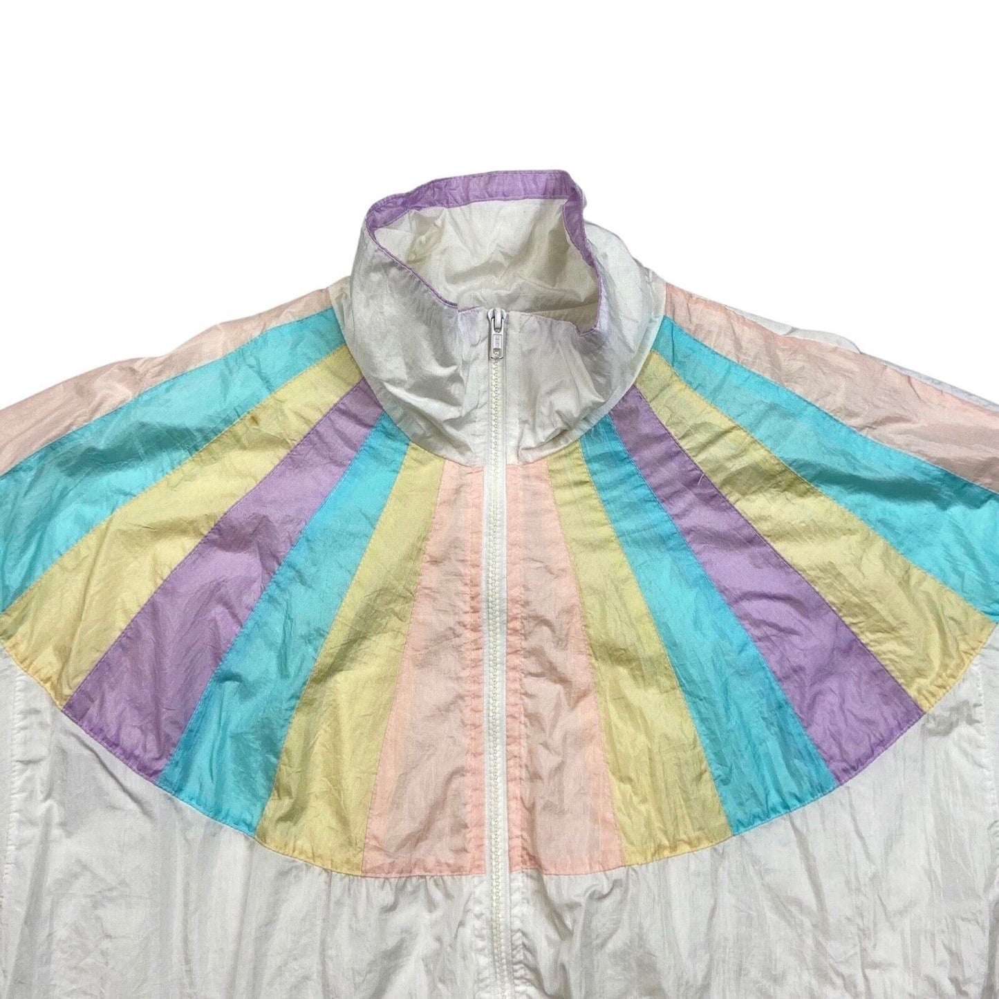 Vintage 80s White Pastek Windbreaker Shell Jacket 12 14 M