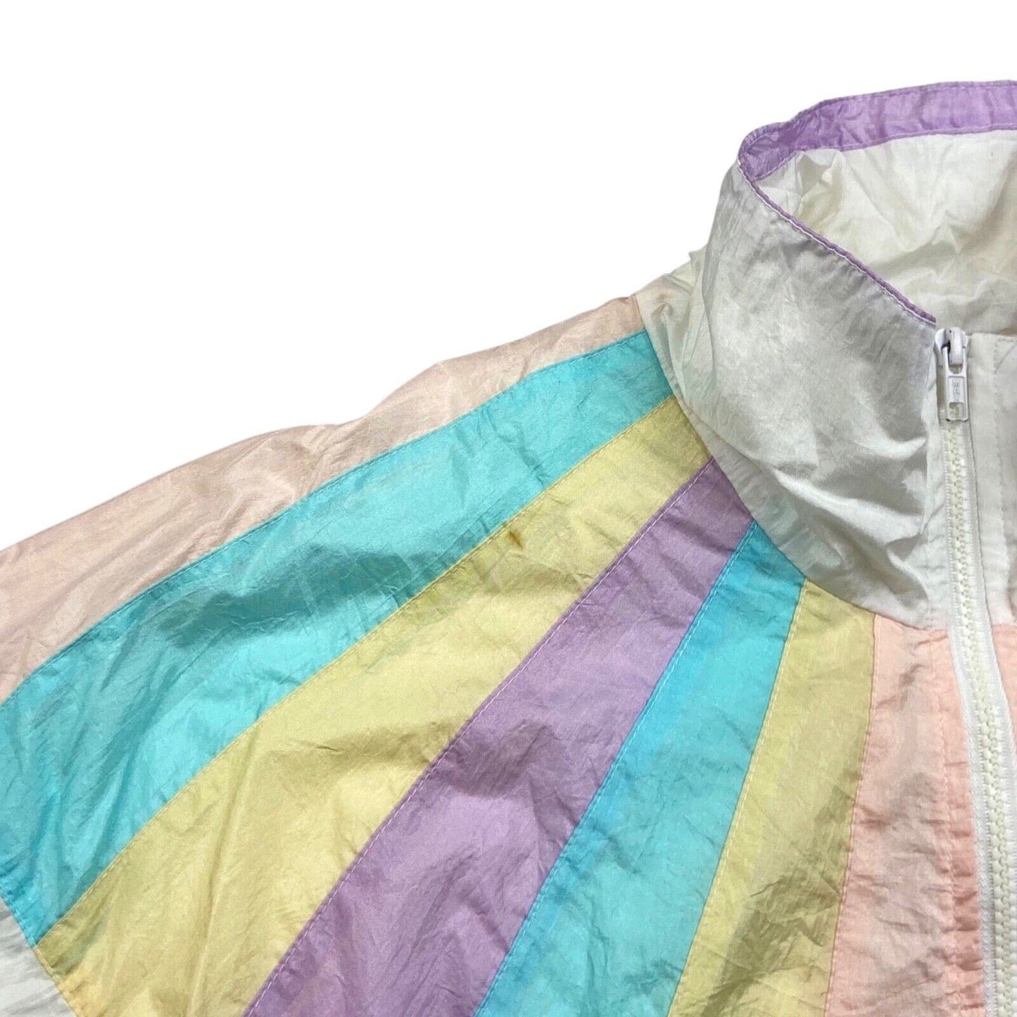 Vintage 80s White Pastek Windbreaker Shell Jacket 12 14 M