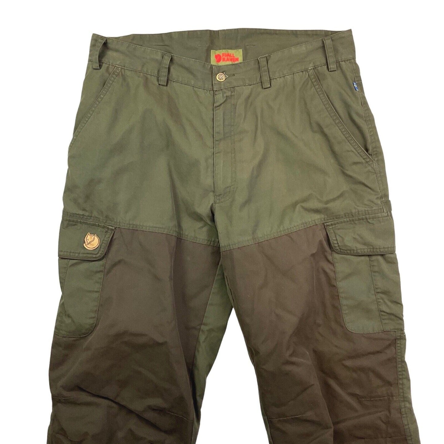 Vintage 90s 00s Khaki Green Fjällräven Brown Cargo Utility Trousers L