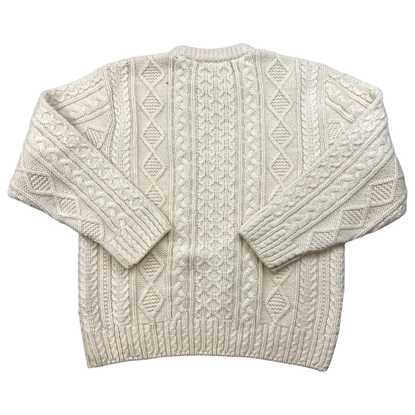 Vintage 90s Cream Ecru Levi's Cable Knitted Jumper XXL
