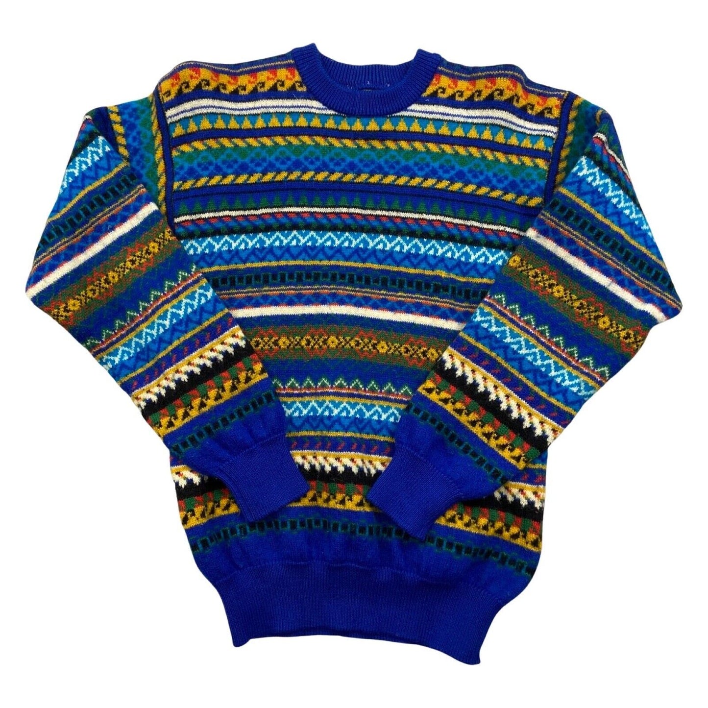 Vintage 90s 00s Blue Knitted Wool Jumper S