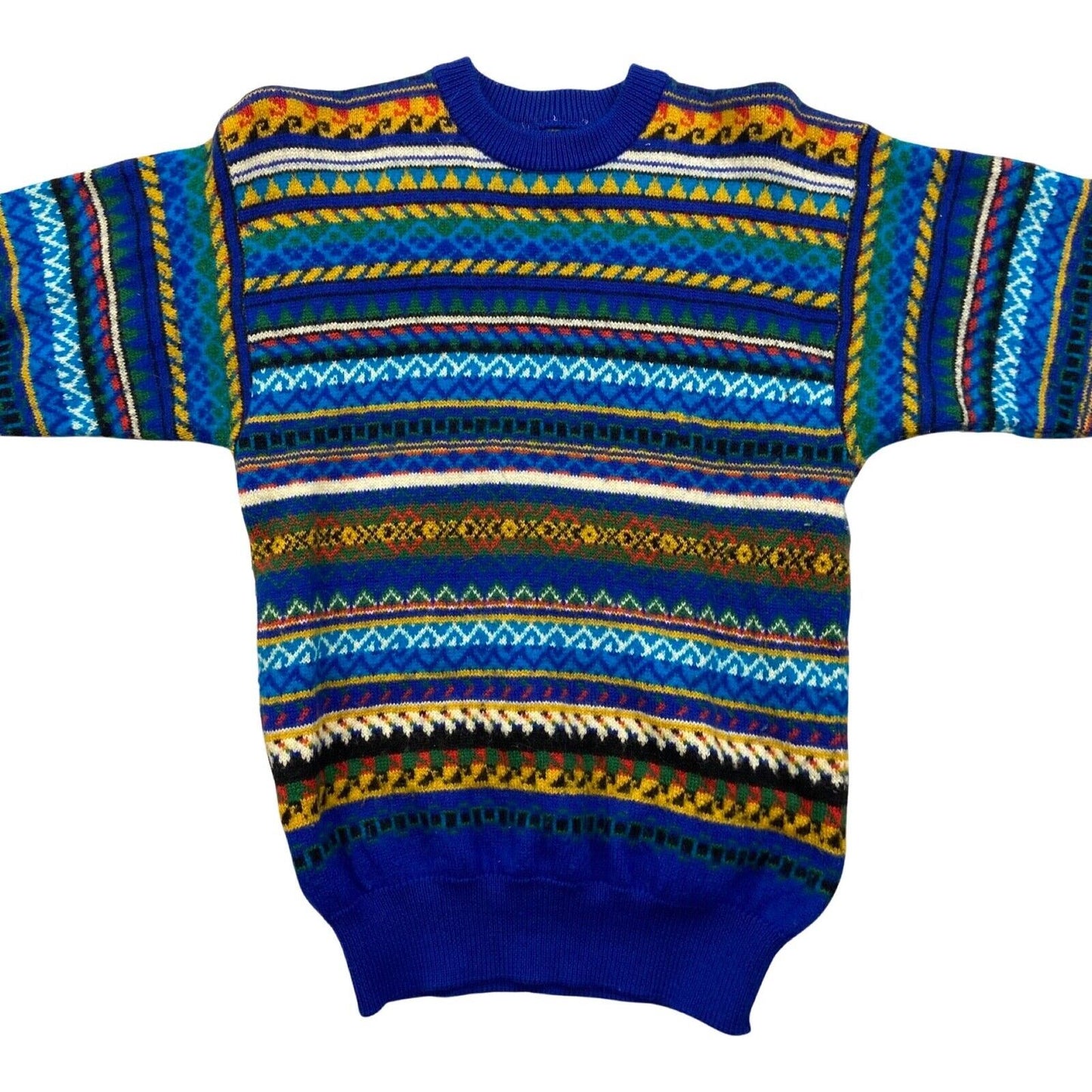 Vintage 90s 00s Blue Knitted Wool Jumper S