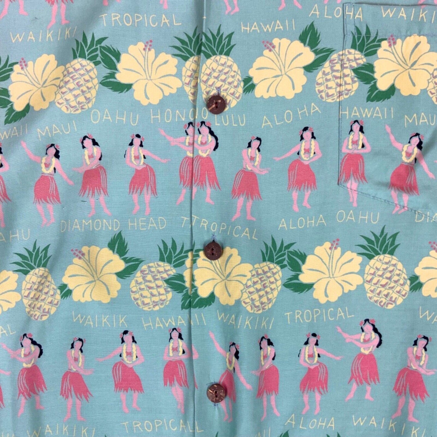 VTG 80s DIAMOND HEAD RAYON HAWAIIAN ALOHA SHIRT TIKI ROCKABILLY 50” XL