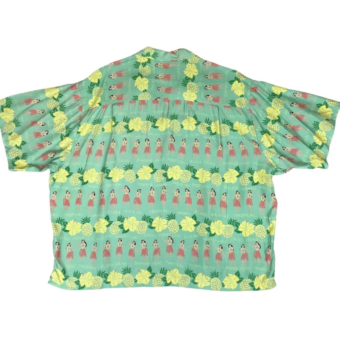 VTG 80s DIAMOND HEAD RAYON HAWAIIAN ALOHA SHIRT TIKI ROCKABILLY 50” XL