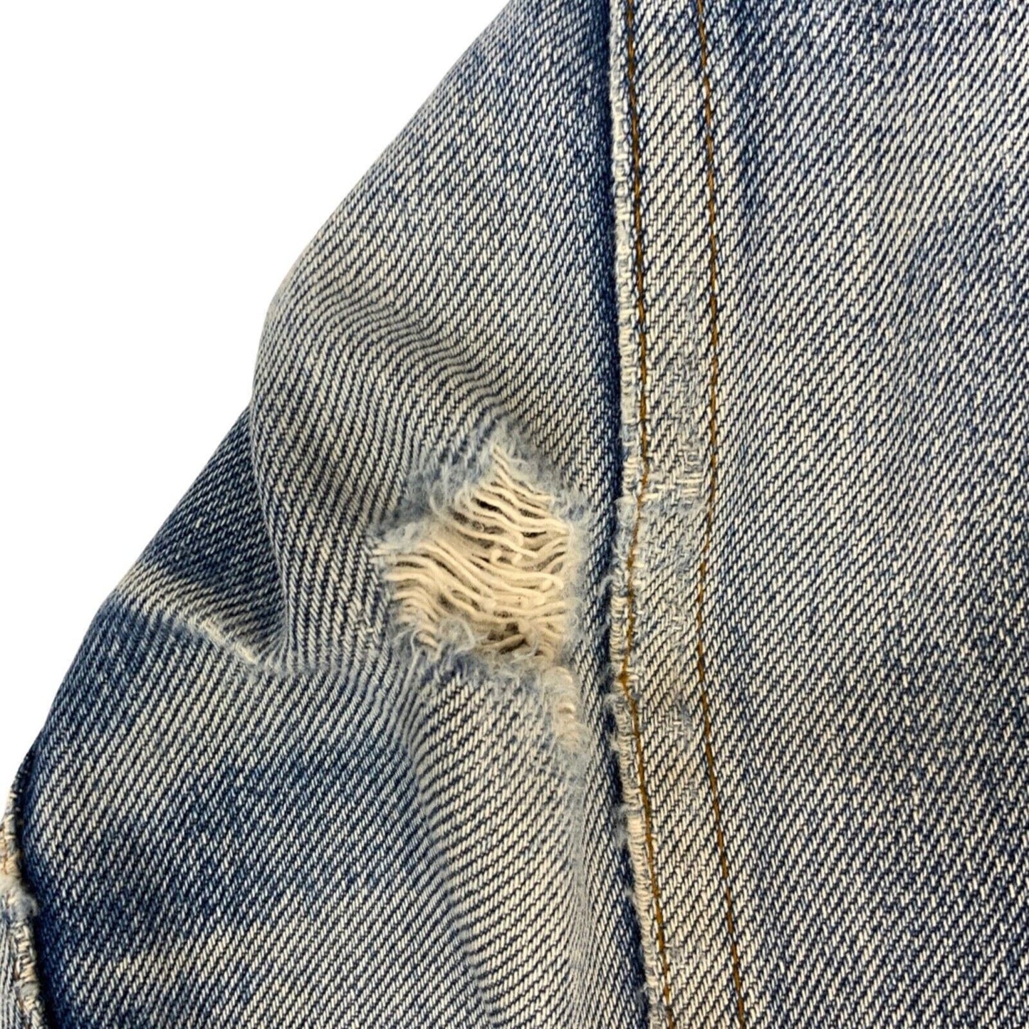 VTG 1970s LEVIS ORANGE TAB 70577 TYPE 3 TRUCKER DENIM JACKET MOD SKINS 36” S