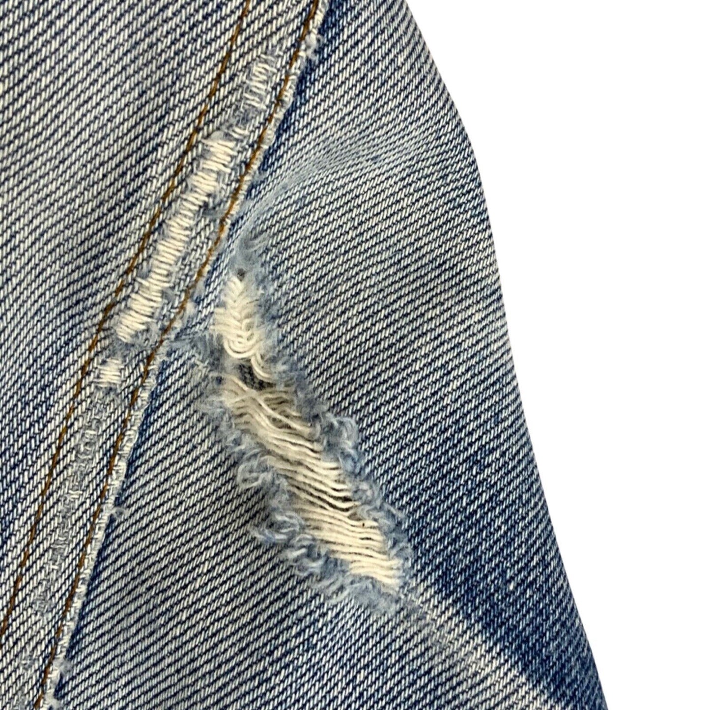 VTG 1970s LEVIS ORANGE TAB 70577 TYPE 3 TRUCKER DENIM JACKET MOD SKINS 36” S