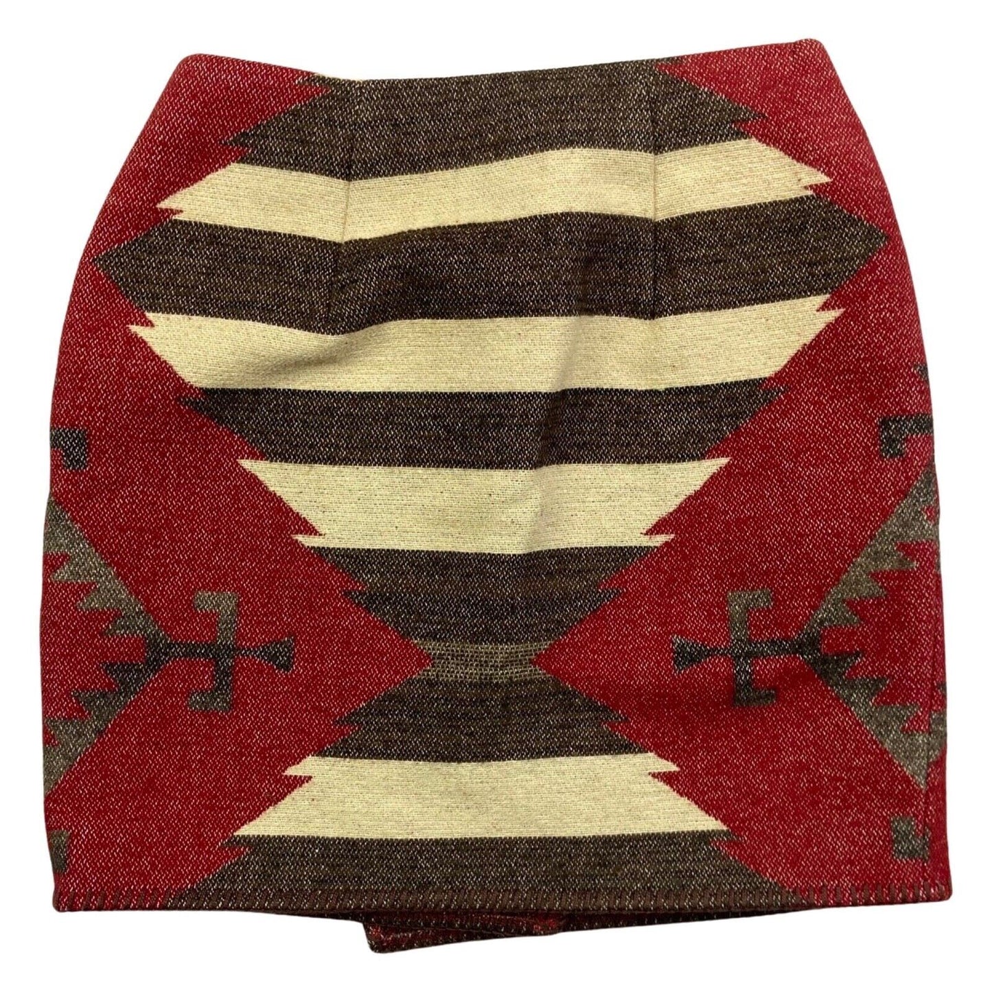 Vintage 00s Red Cream Rockabilly Chimayo Ralph Lauren Denim Suppply Wrap Skirt S