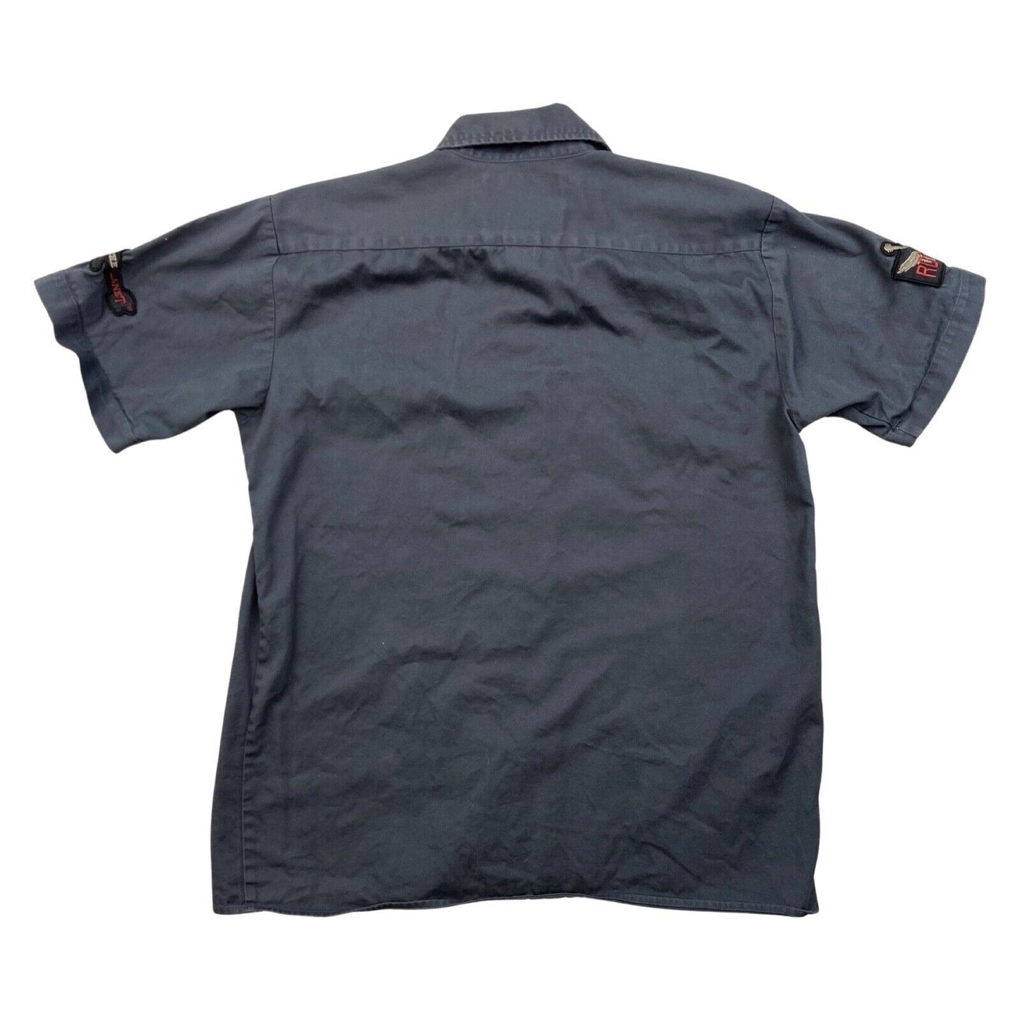 Vintage 90s 00s Grey Hard Rock Cafe Patch Button Up Shirt M