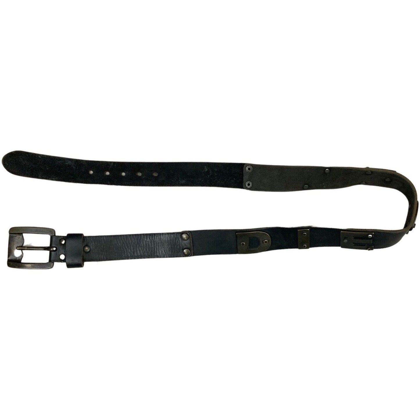 Vintage Black Designer Diesel Spell-Out Large Buckle 49" L/XL