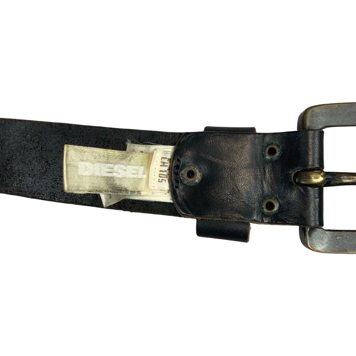 Vintage Black Designer Diesel Spell-Out Large Buckle 49" L/XL