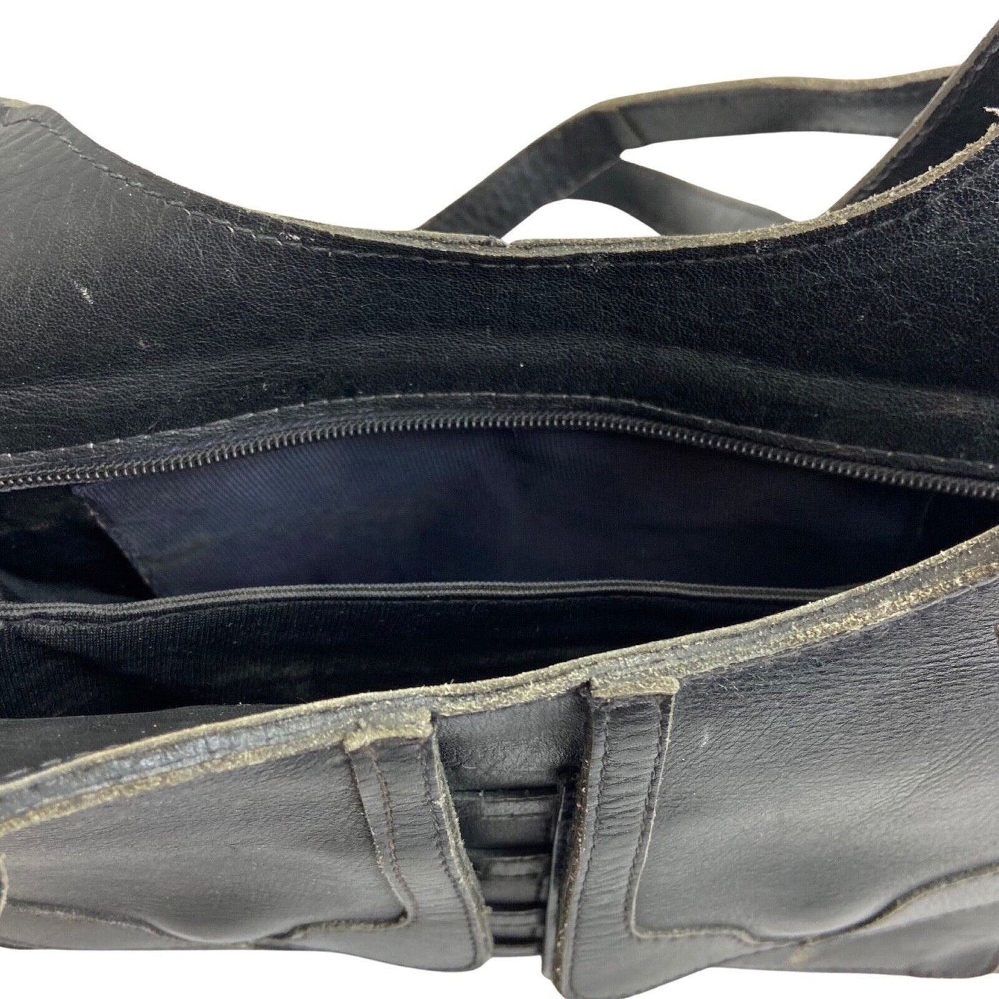 Vintage 90s 00s Y2K Black Leather Rio Bag Shoulder Bag