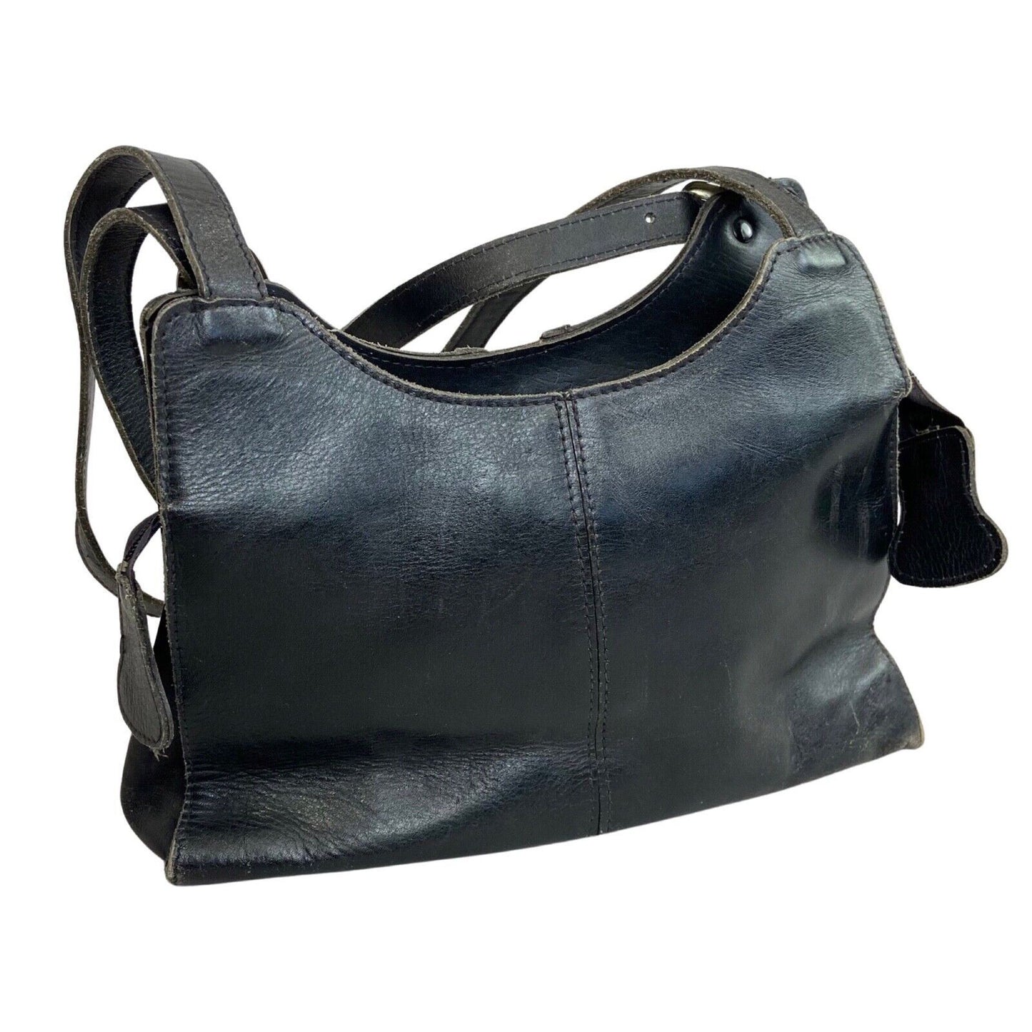 Vintage 90s 00s Y2K Black Leather Rio Bag Shoulder Bag