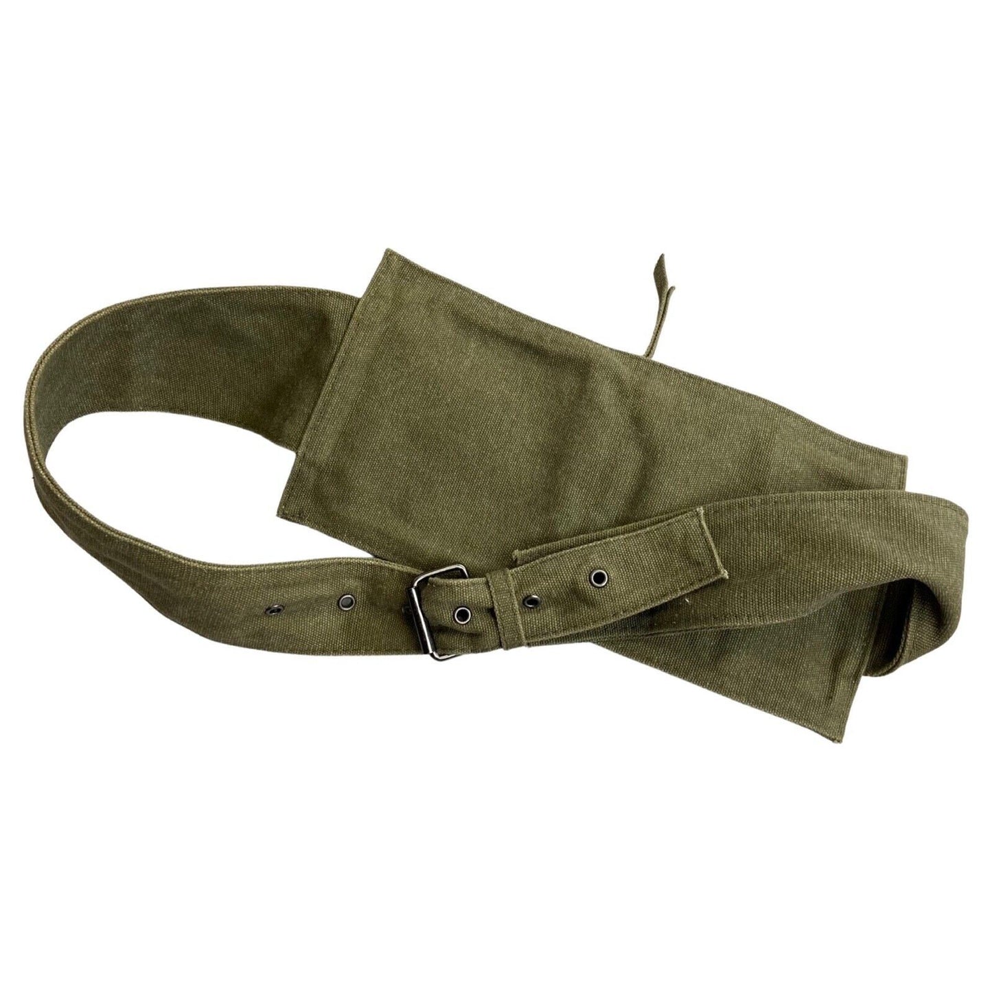 Vintage 90s 00s Khaki Cotton Duck Canvas Utility Bag Belt Strapped 41"