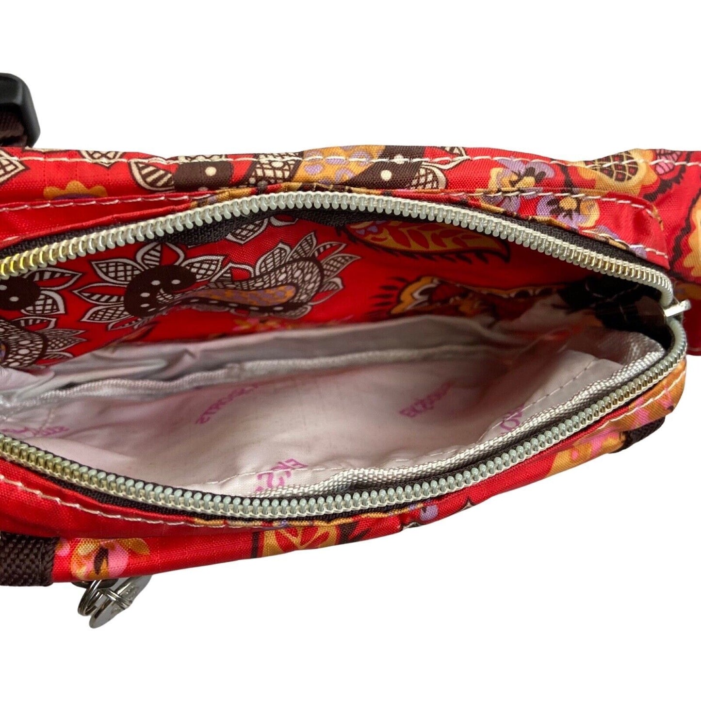 Vintage 90s 00s Red Brown Floral Paisley EKSports Cross Body Bum Bag