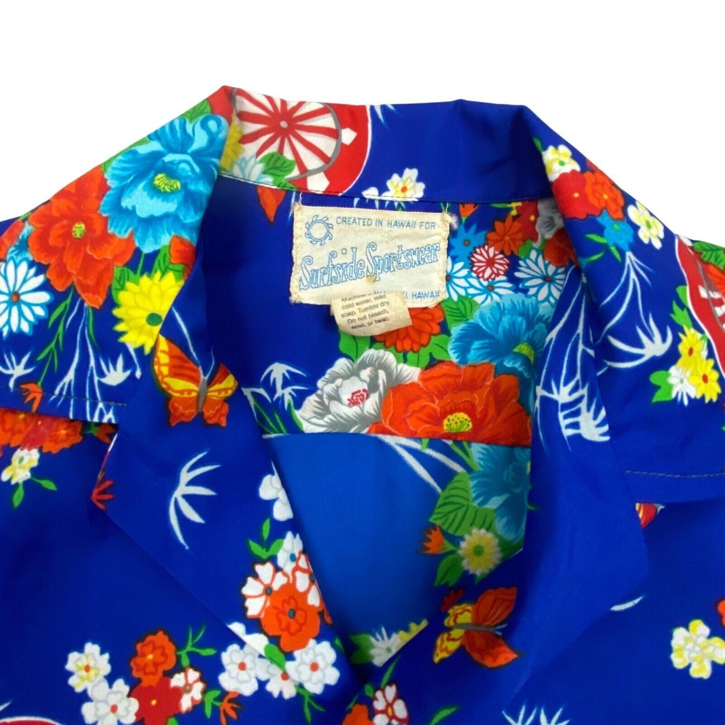 VTG 60s SURFSIDE SPORTWEAR RAYON HAWAIIAN ALOHA SHIRT TIKI ROCKABILLY 40” (38) S