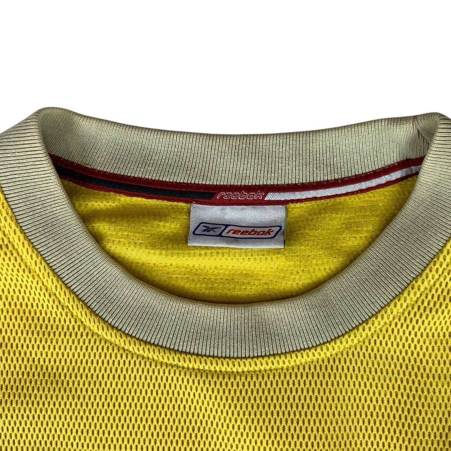 Vintage 1990’s Yellow Reebok Fleece-Lined Mesh Long Sleeve T-Shirt XL
