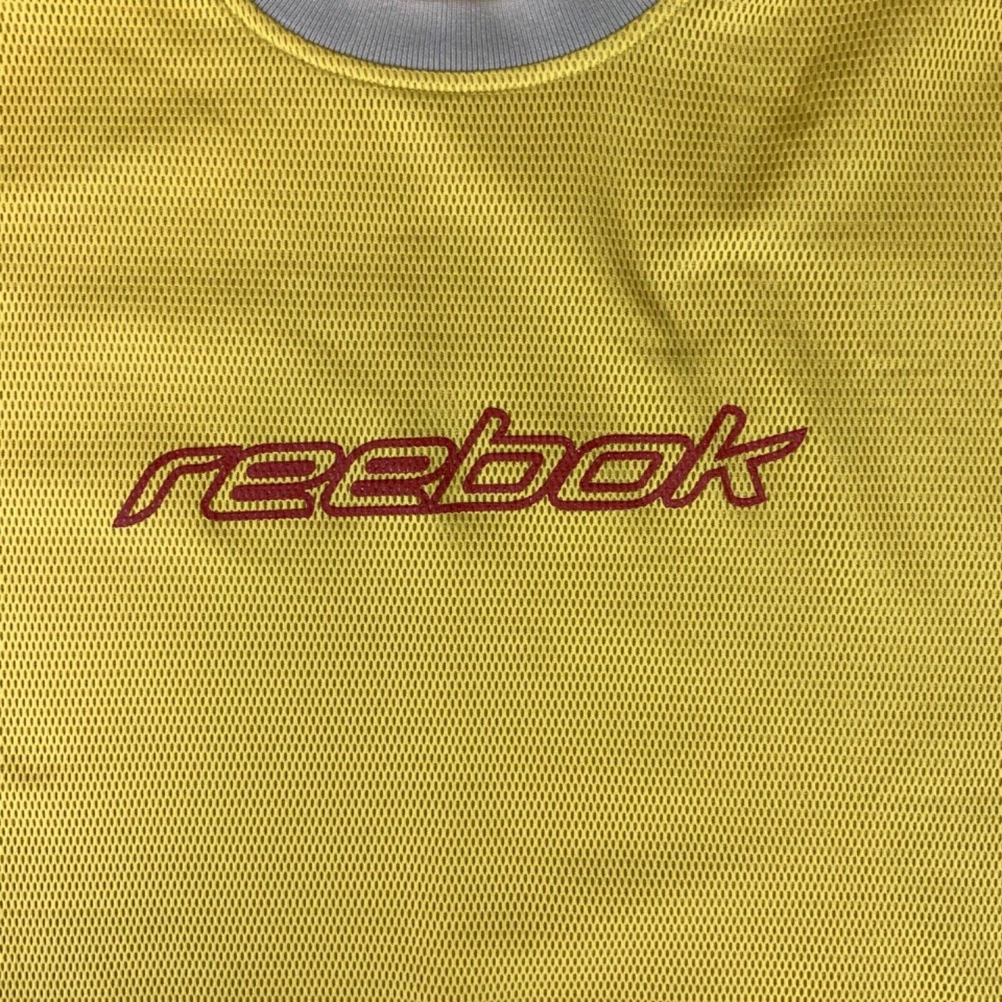 Vintage 1990’s Yellow Reebok Fleece-Lined Mesh Long Sleeve T-Shirt XL