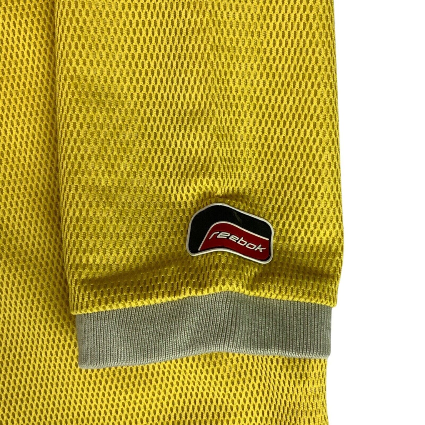 Vintage 1990’s Yellow Reebok Fleece-Lined Mesh Long Sleeve T-Shirt XL