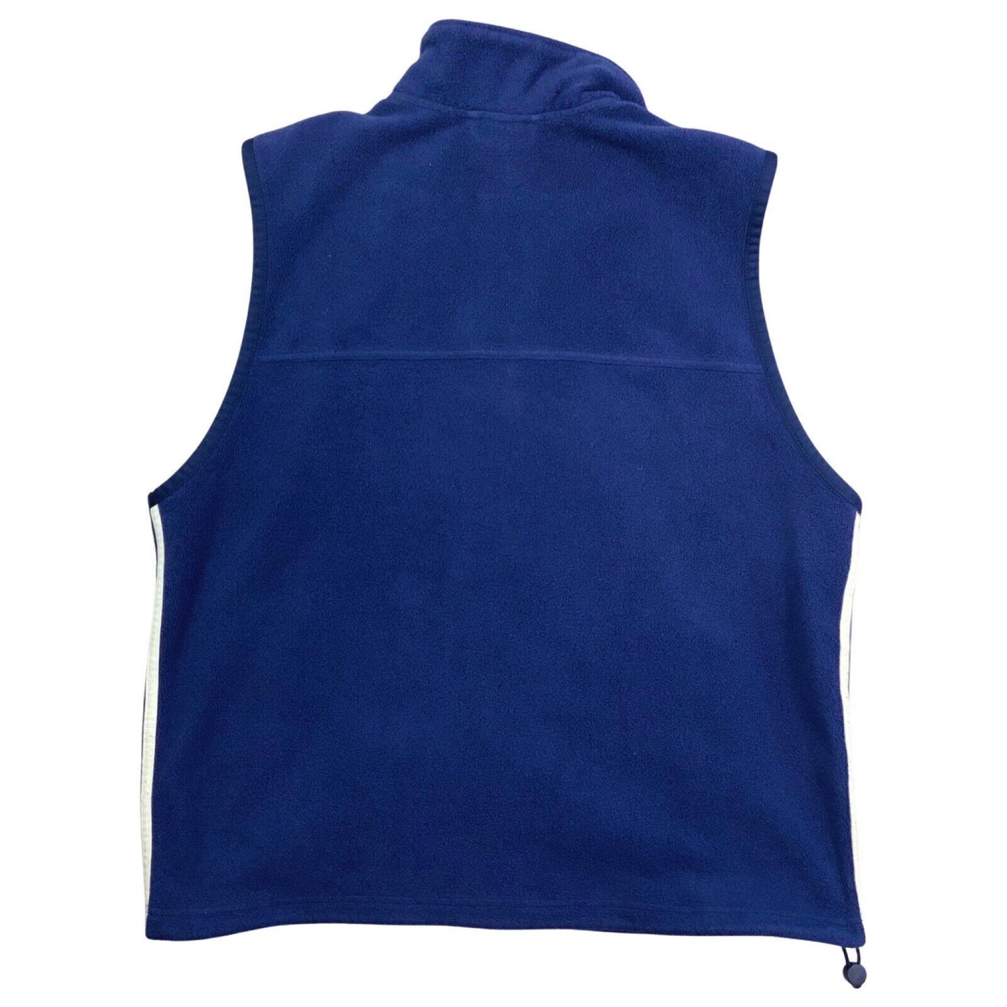 00s Y2K Blue White Adidas Adicolor Trefoil Zip-Up Gilet Fleece Vest L XL