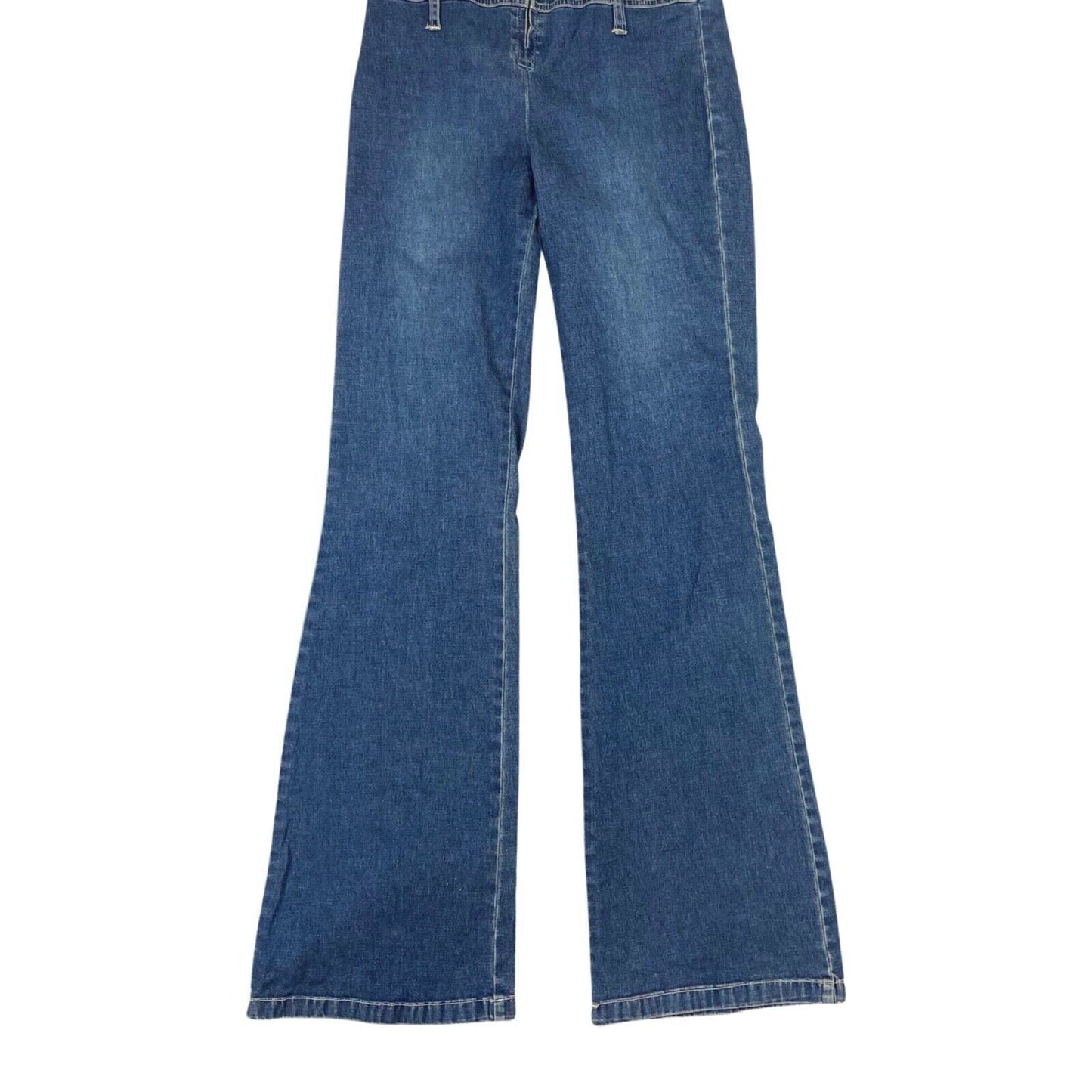 Vintage 90s 00s Blue Denim Zip Up Jumpsuit 10 12 S M