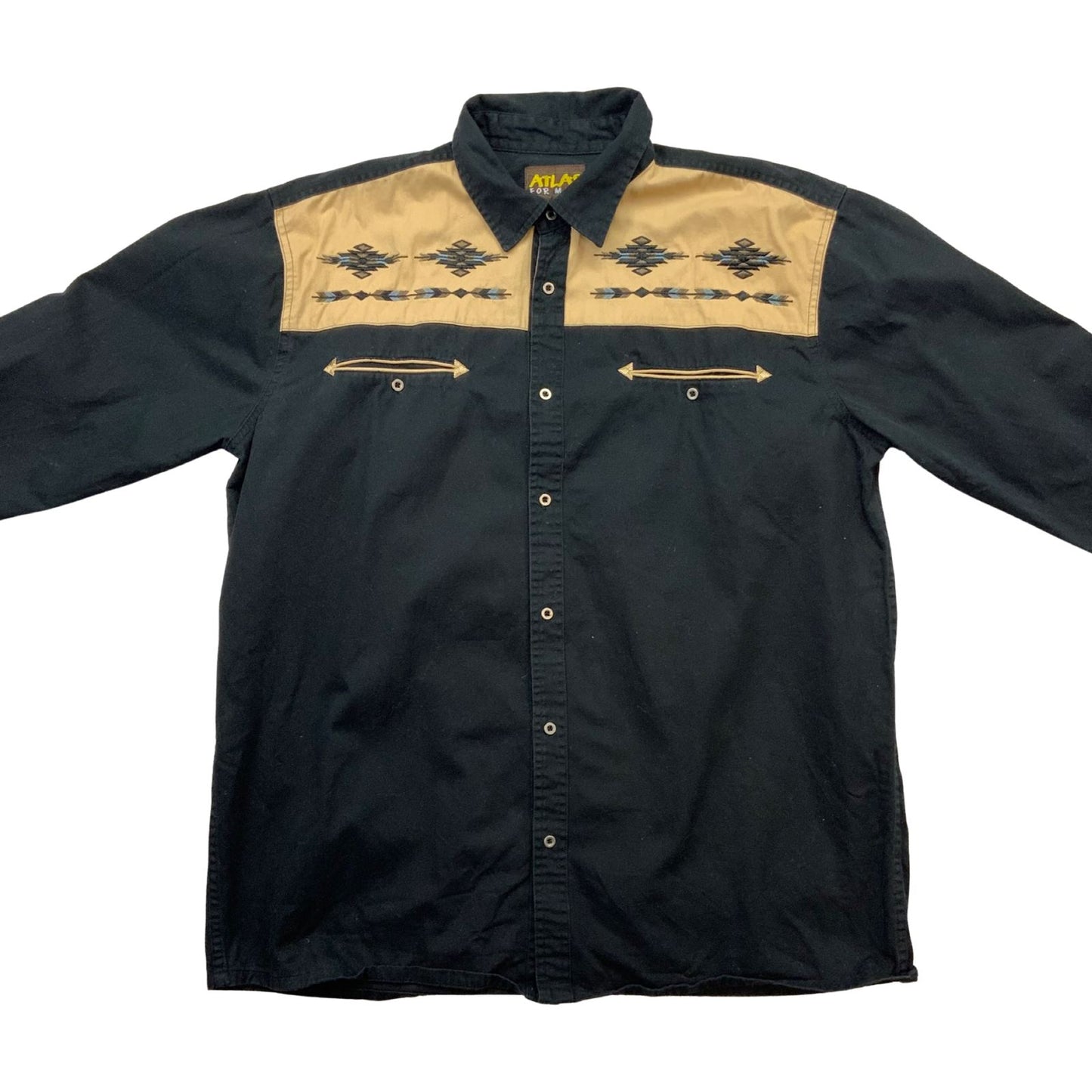 VTG USA ATLAS CHIMAYO WESTERN SHIRT COTTON ROCKABILLY COUNTRY RODEO 52” (50)