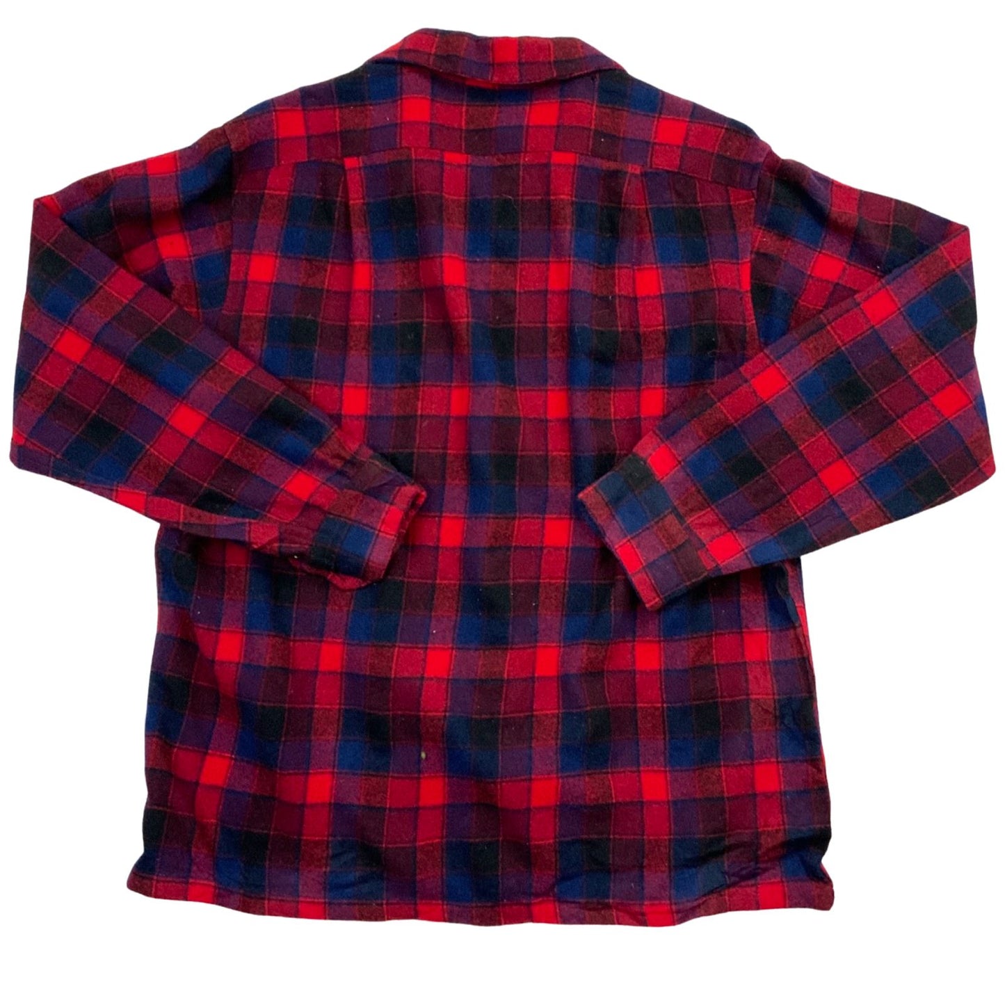VTG 60s 70s USA RED PENDLETON WOOL BOARD SHIRT CHECK PLAID BEACH BOYS M 44” (40)
