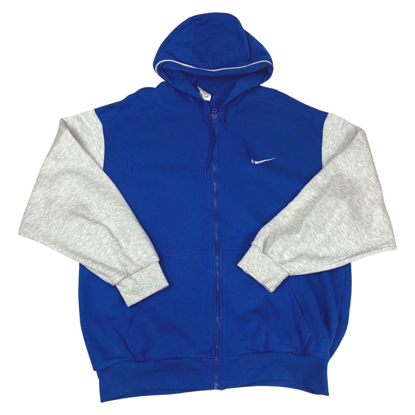 Vintage Nineties Blue & Grey Nike Zip-Up Hoodie Extra Large