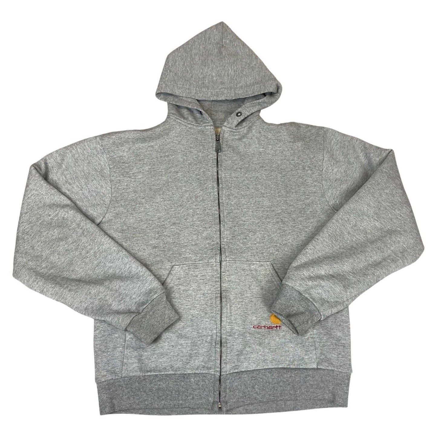 2010s Grey Carhartt Thermal Mesh Carlux Zip-Up Hooded Sweatshirt Extra Large