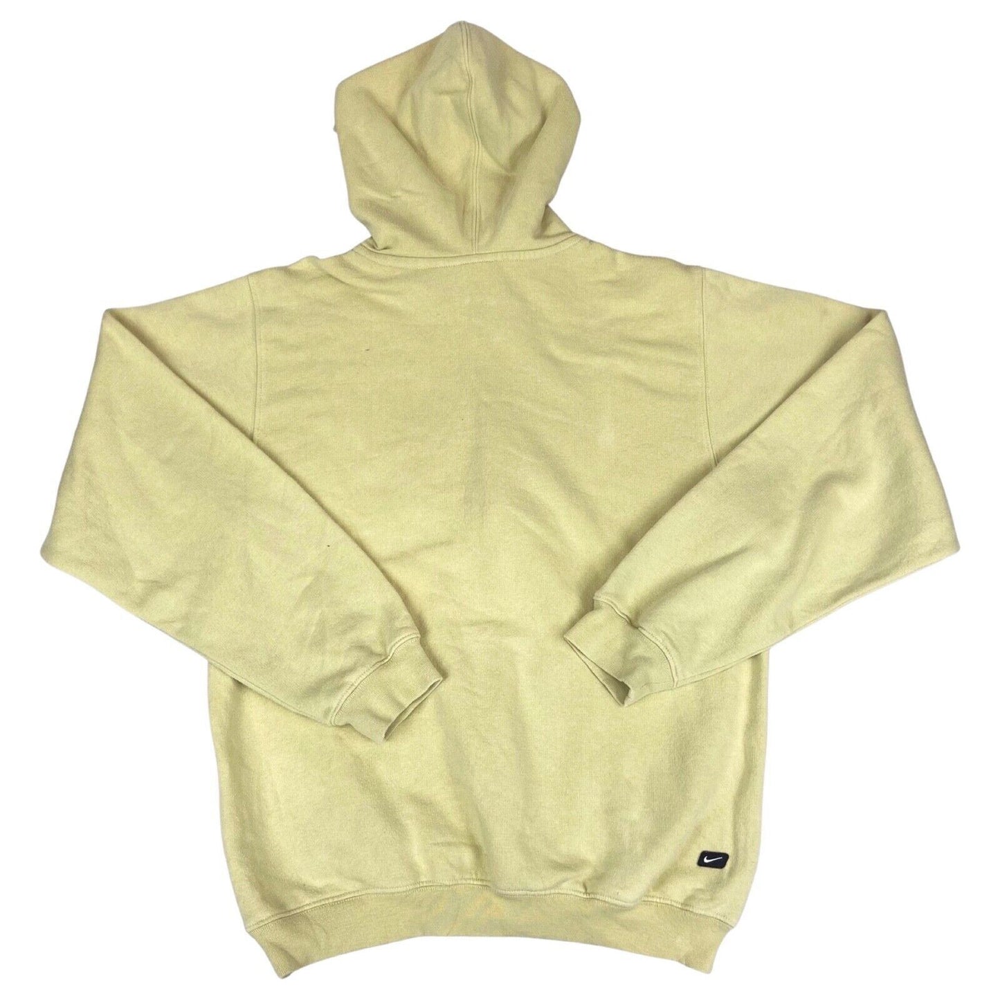 2000's Beige & Burgundy Nike Spell-Out Hoodie Small