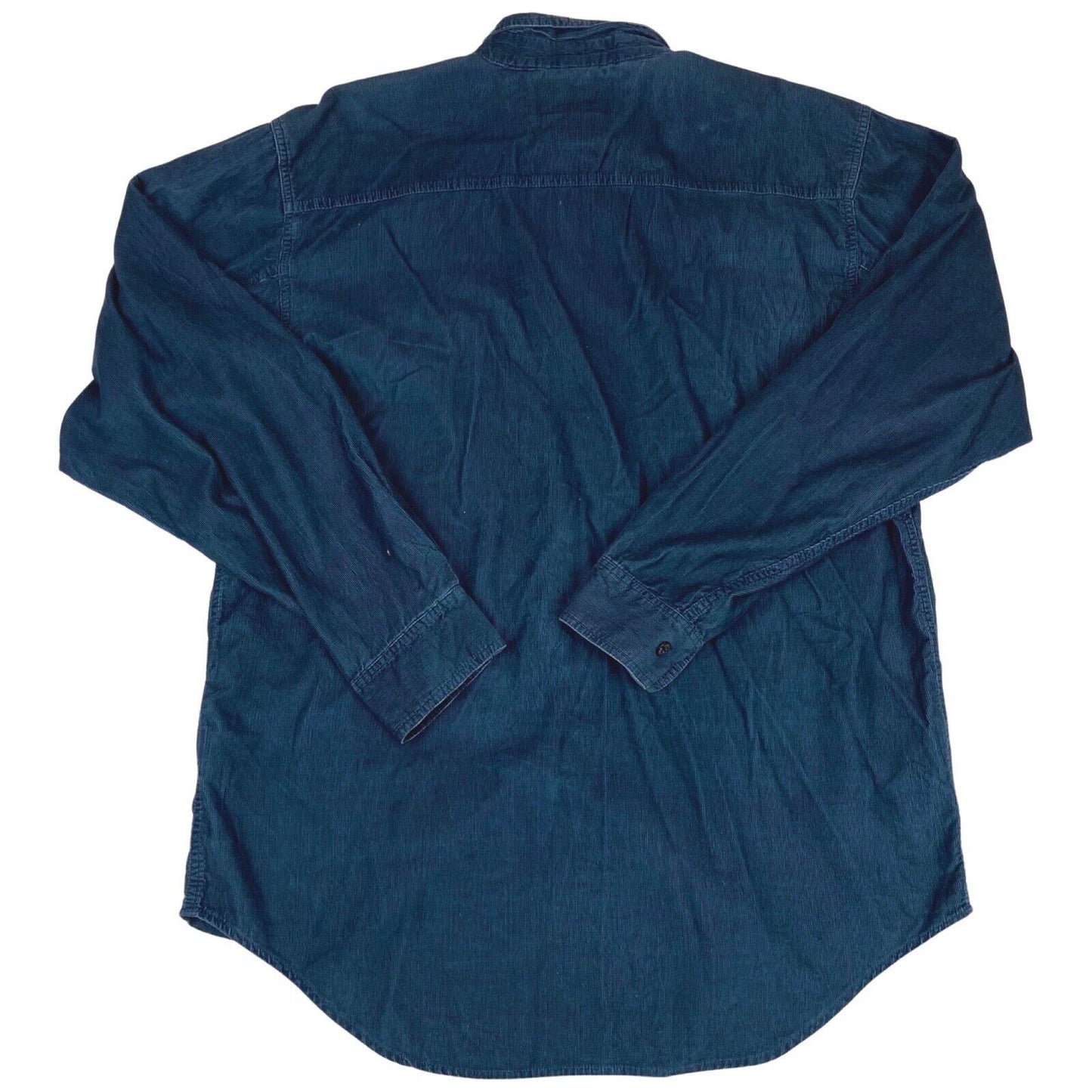 2006 Blue Harley Davidson Motorcycles Corduroy Workers Shirt Tall Large
