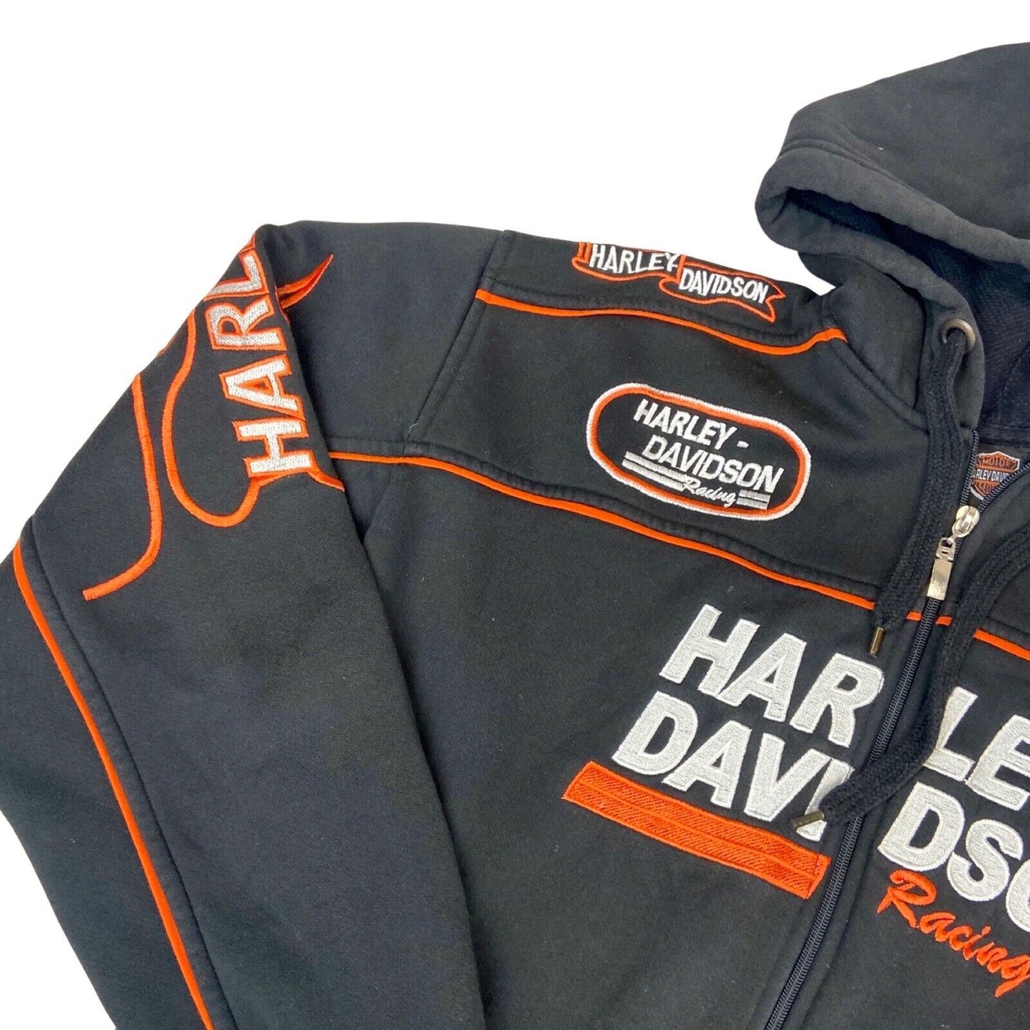 2000s Harley Davidson Racing All Embroidered Zip-Up Hooded Jacket XL