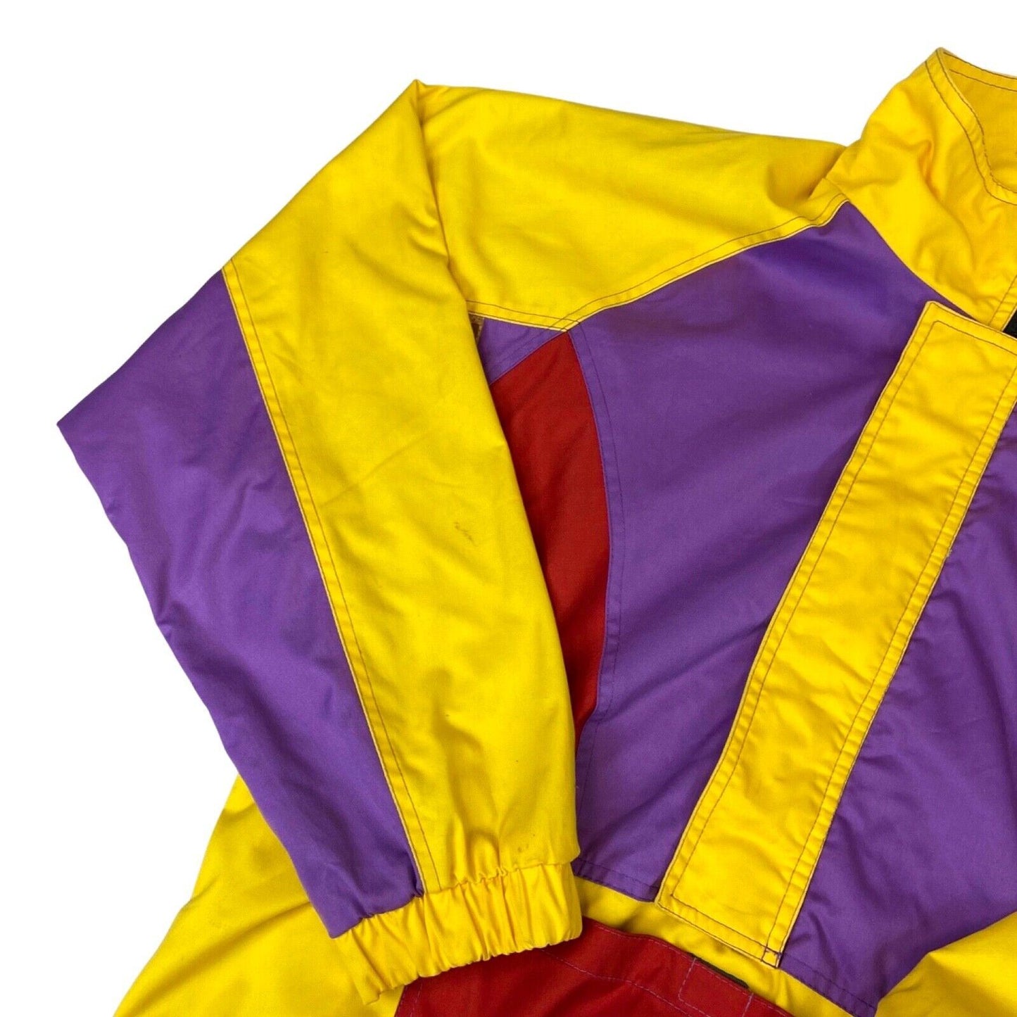 Vintage 80s 90s Yellow Purple Red KIMO Light Weight Wind Breaker XXL