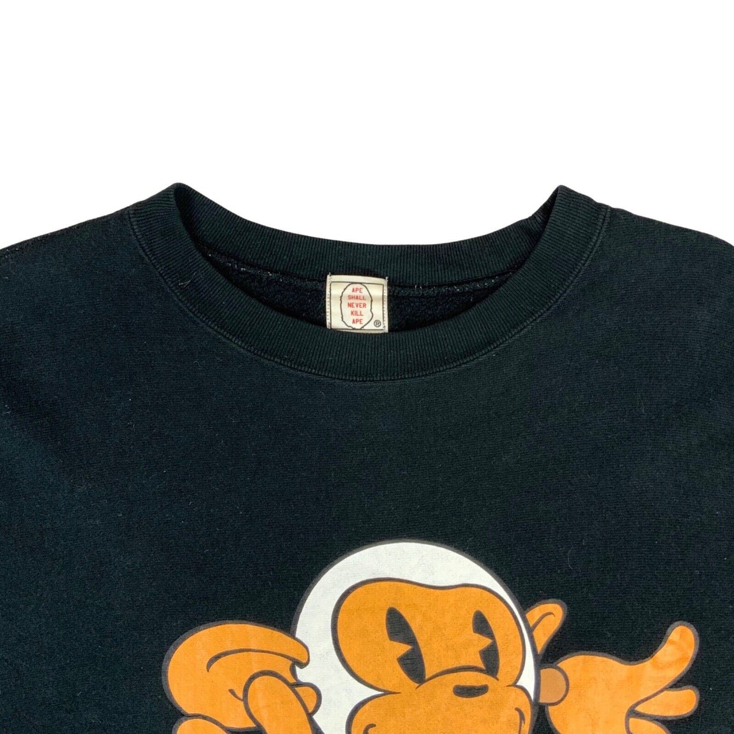 Vintage 00s Y2K Black A BATHING APE BAPE Graphic Printed Monkey Sweatshirt