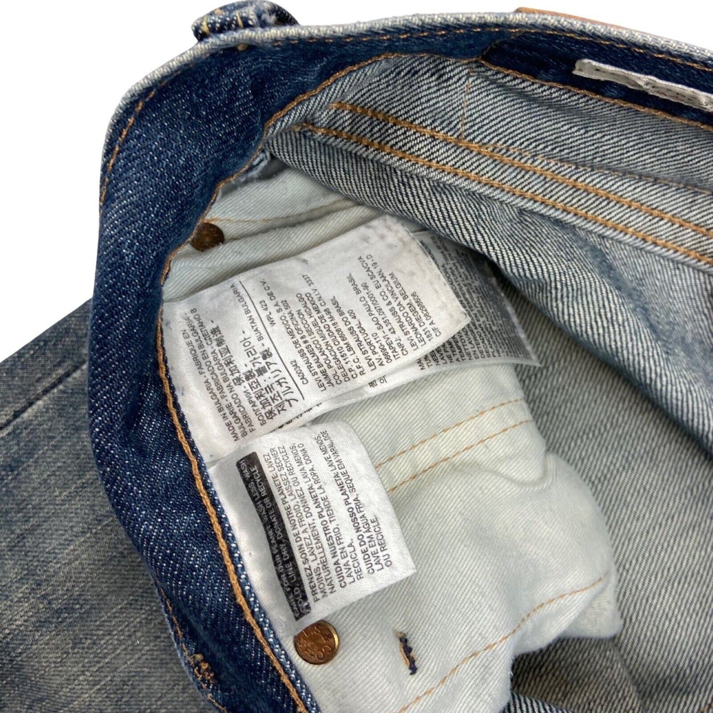 LEVIS PREMIUM 501 BIG E RED TAB PREMIUM DENIM JEANS ROCKABILLY 36W 34L