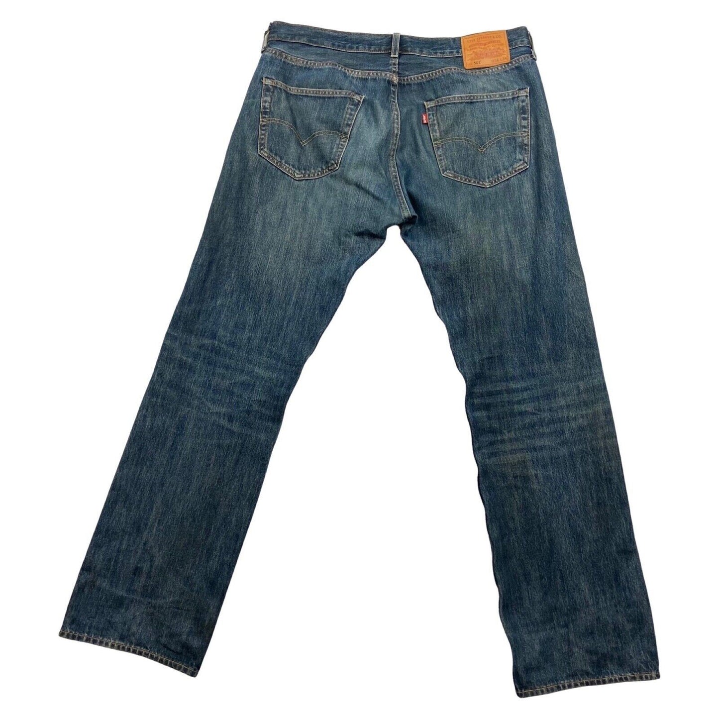 LEVIS PREMIUM 501 BIG E RED TAB PREMIUM DENIM JEANS ROCKABILLY 36W 34L