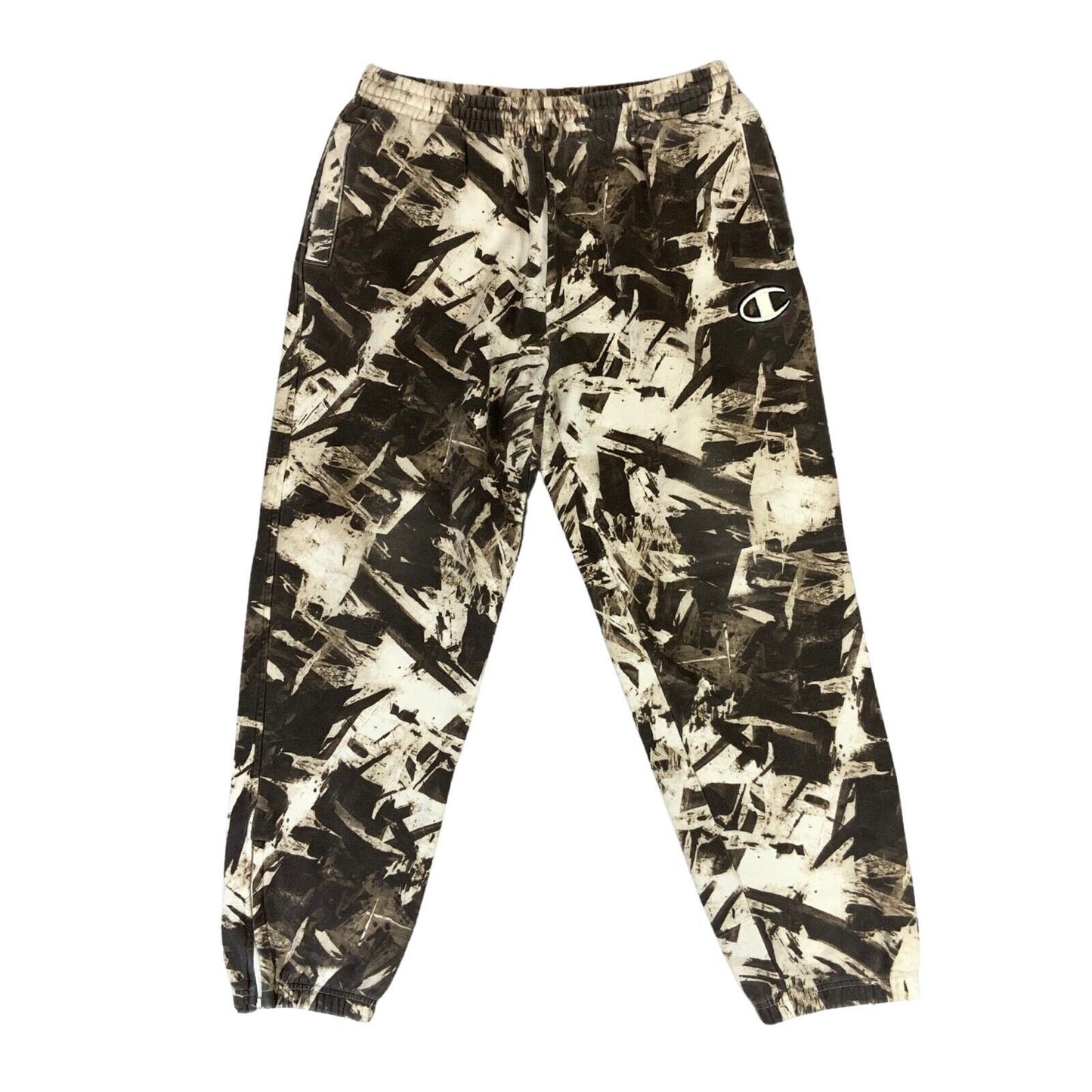 Vintage 00s Y2K Brown Cream Champion Embroidered Patterned Joggers M