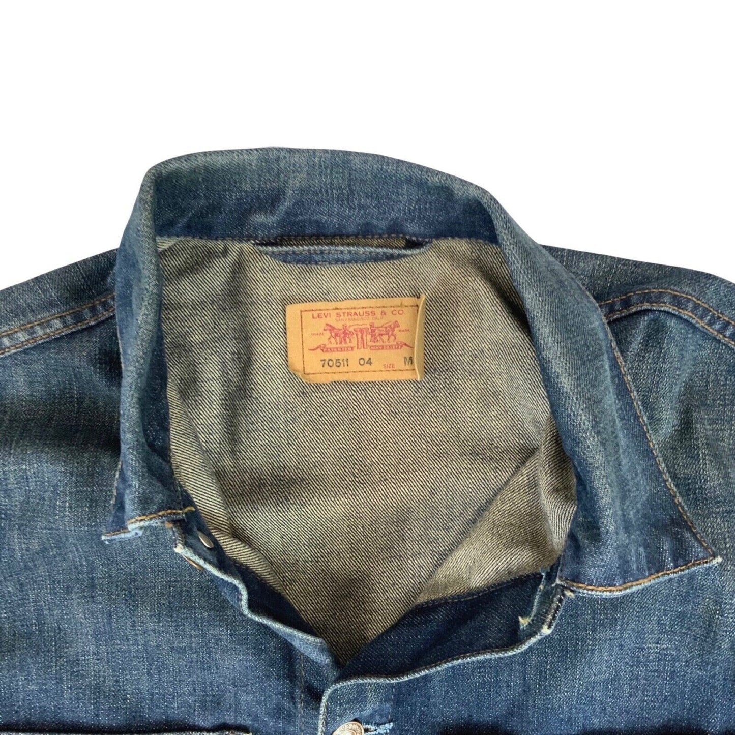 VTG Y2K LEVIS ENGINEERED 70511 PATCH POCKET DENIM CHORE JACKET INDIGO 43” (40) M