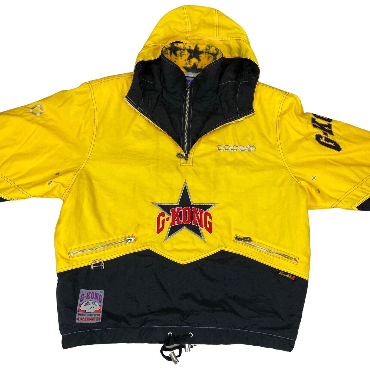 Vintage 90s Yellow Black Embroidered Goodwin G Kong Ski Style Jacket XL