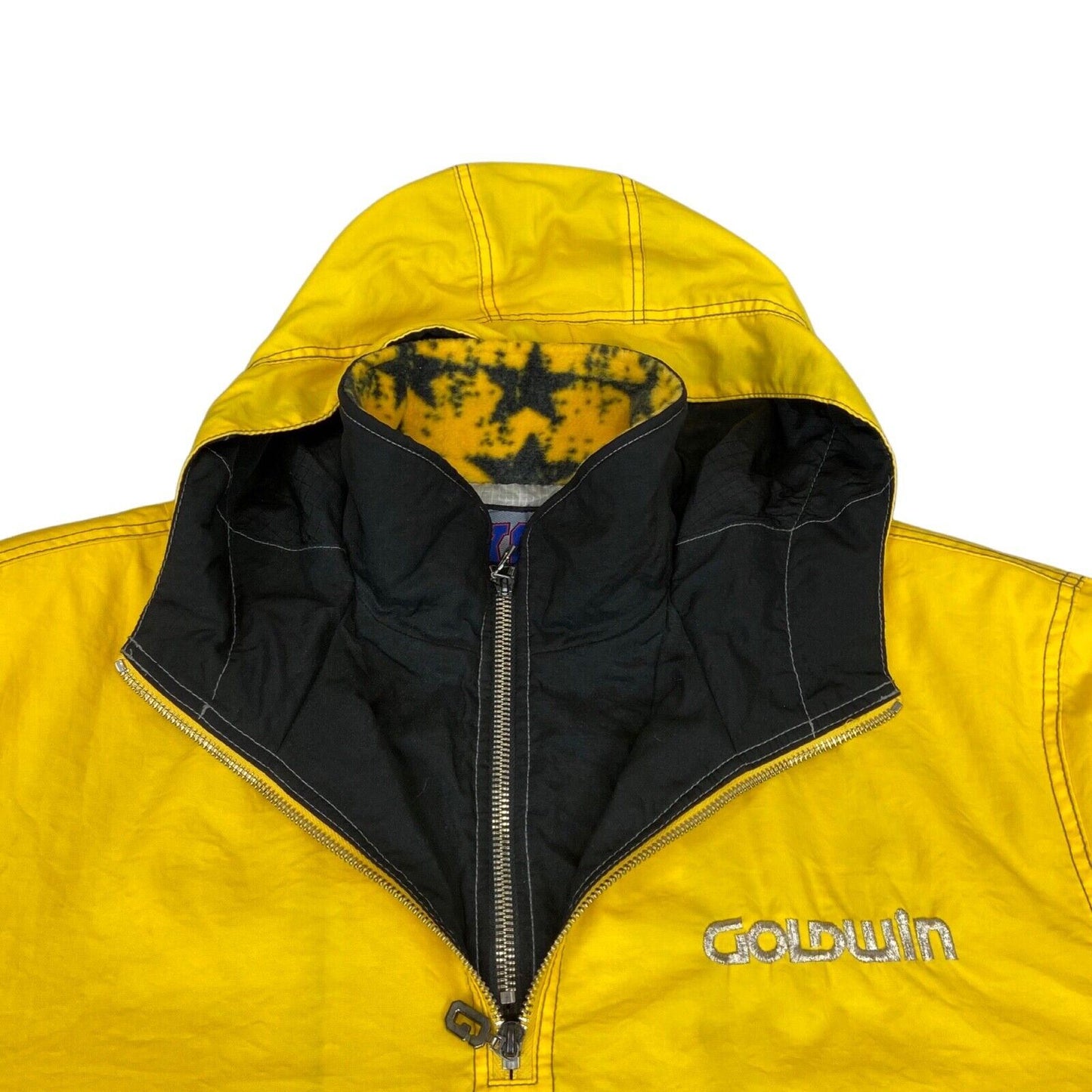 Vintage 90s Yellow Black Embroidered Goodwin G Kong Ski Style Jacket XL