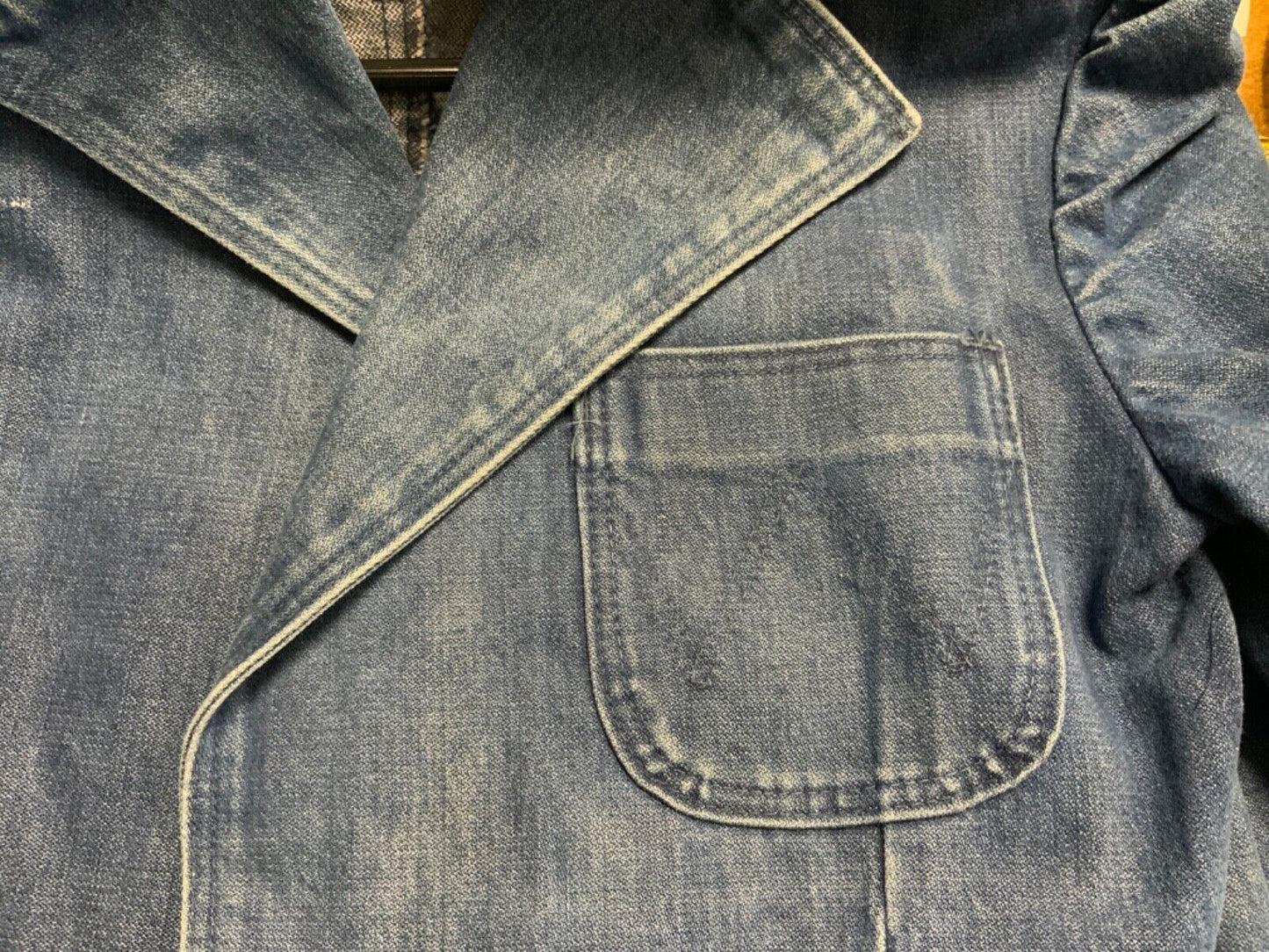 RARE VTG 70s WRANGLER DENIM BLAZER TUXEDO WESTERN SPORTS JACKET MOD 40” (36) S