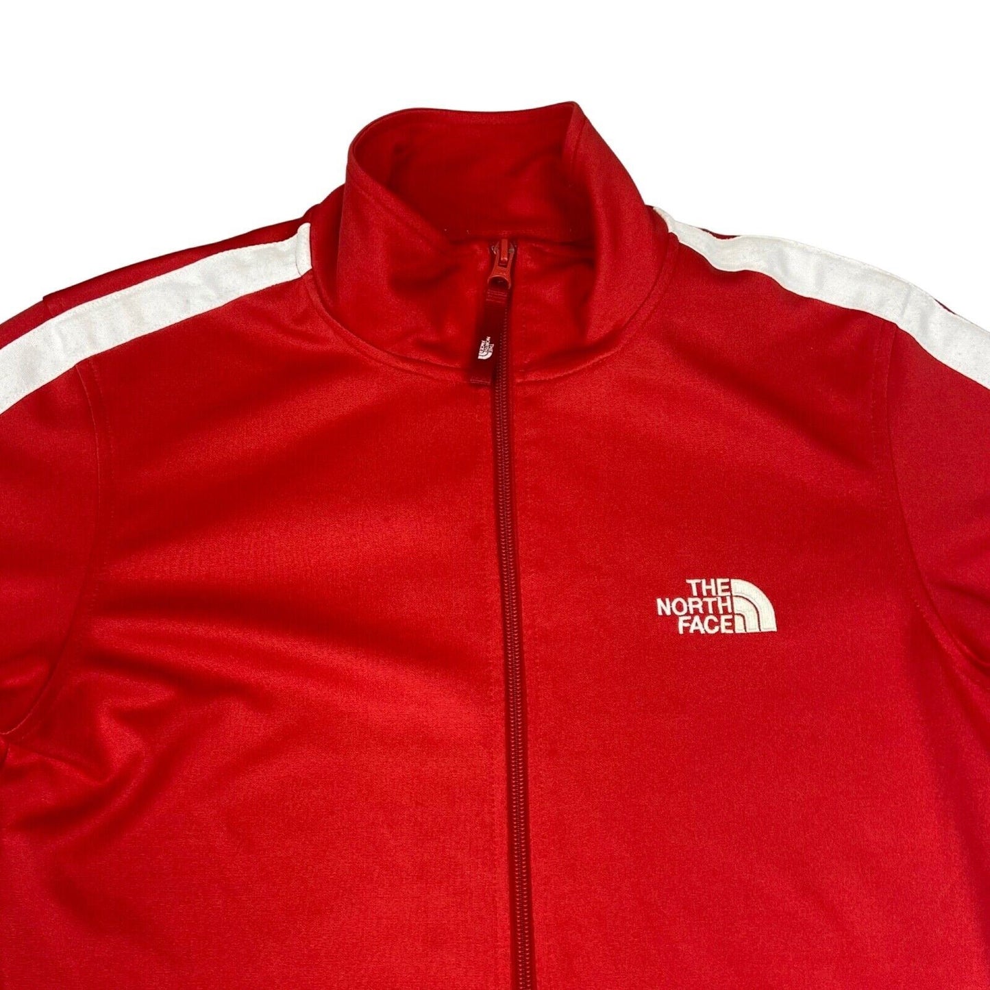 Vintage 00s Red The North Face Track Sports Football Jacket Embroidered Logo S/M