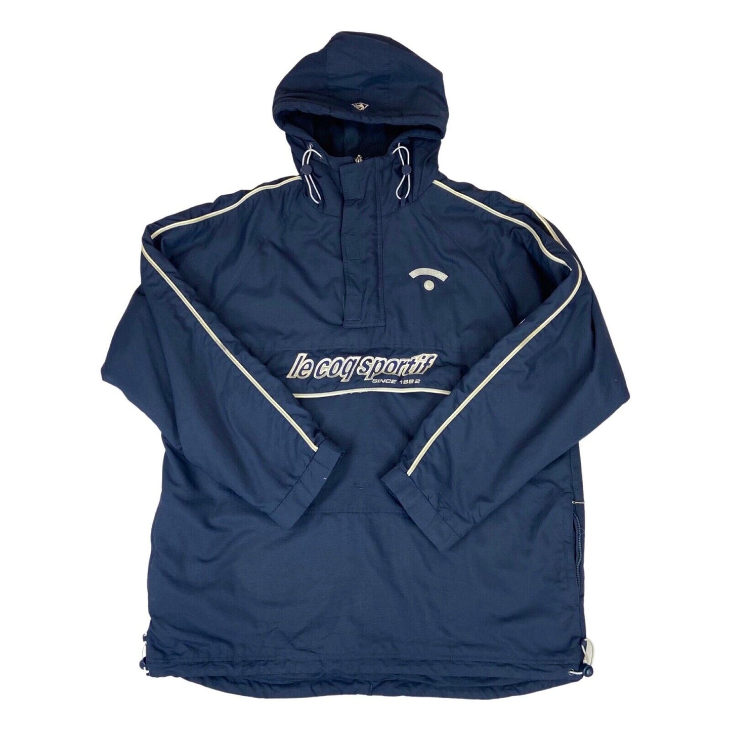 Vintage 90s 00s Navy Blue Le Coq Sportif Embroidered Pullover Padded Jacket XL