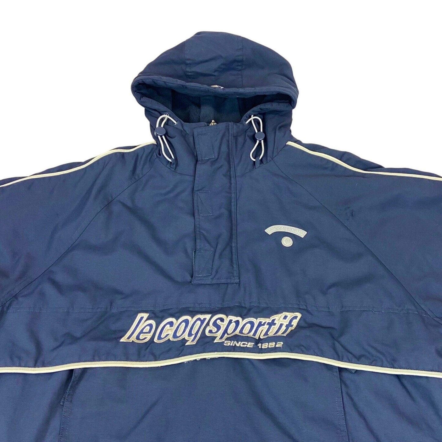 Vintage 90s 00s Navy Blue Le Coq Sportif Embroidered Pullover Padded Jacket XL