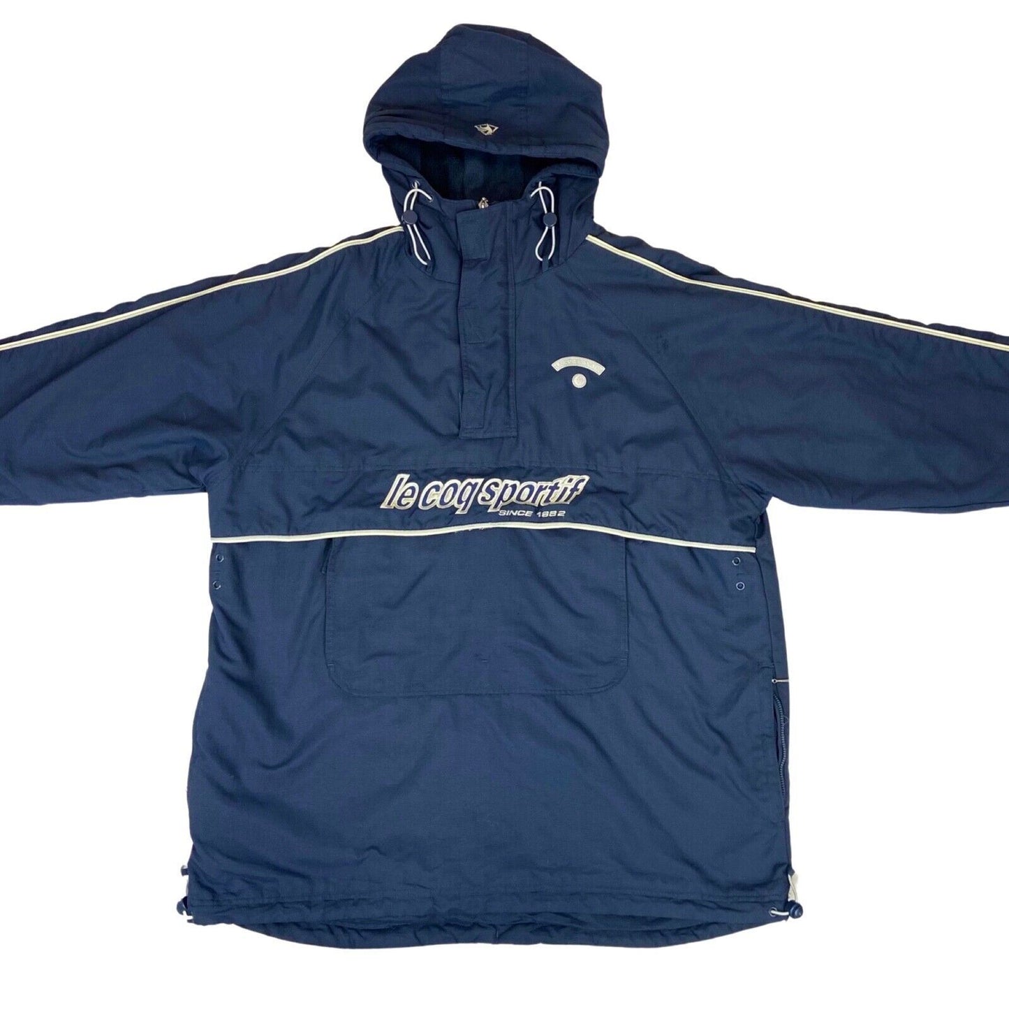 Vintage 90s 00s Navy Blue Le Coq Sportif Embroidered Pullover Padded Jacket XL