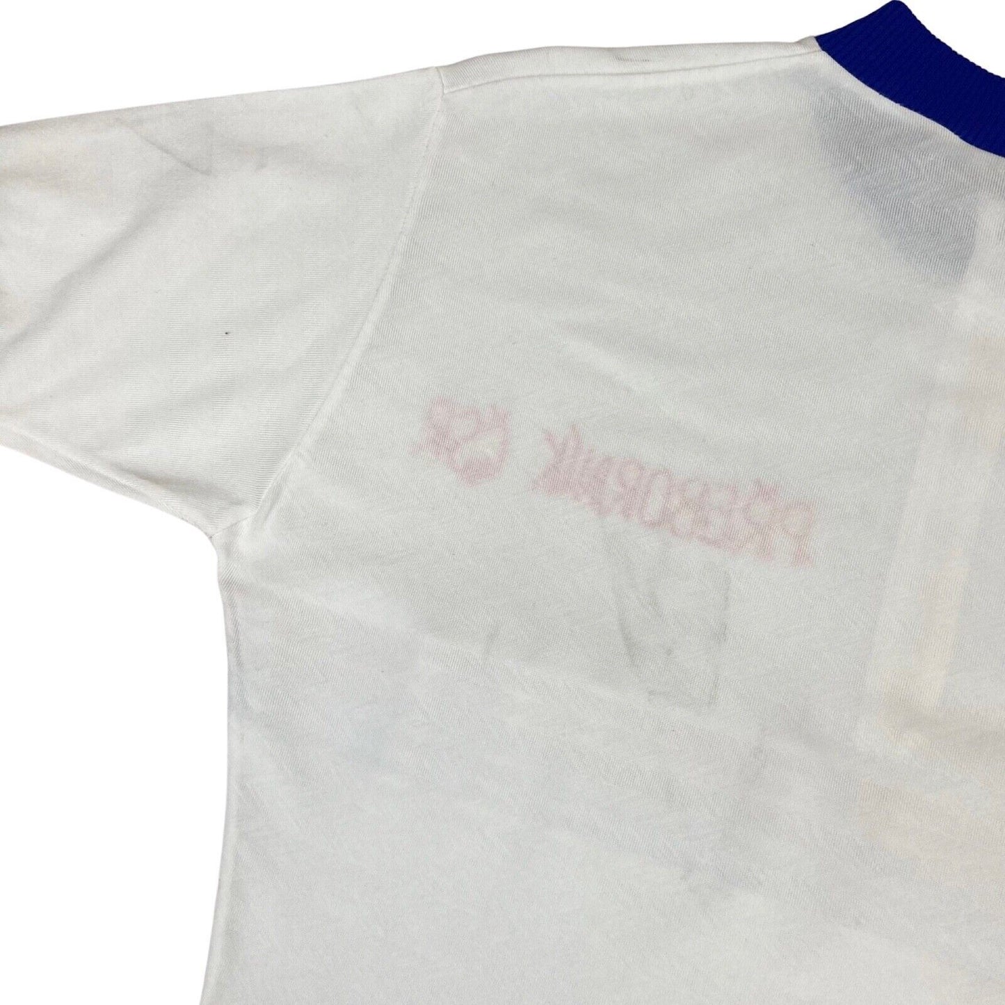 Vintage 70s White Cycling Top Chain Stitch Ribbed Sportswear TourDeFrance S 8 10
