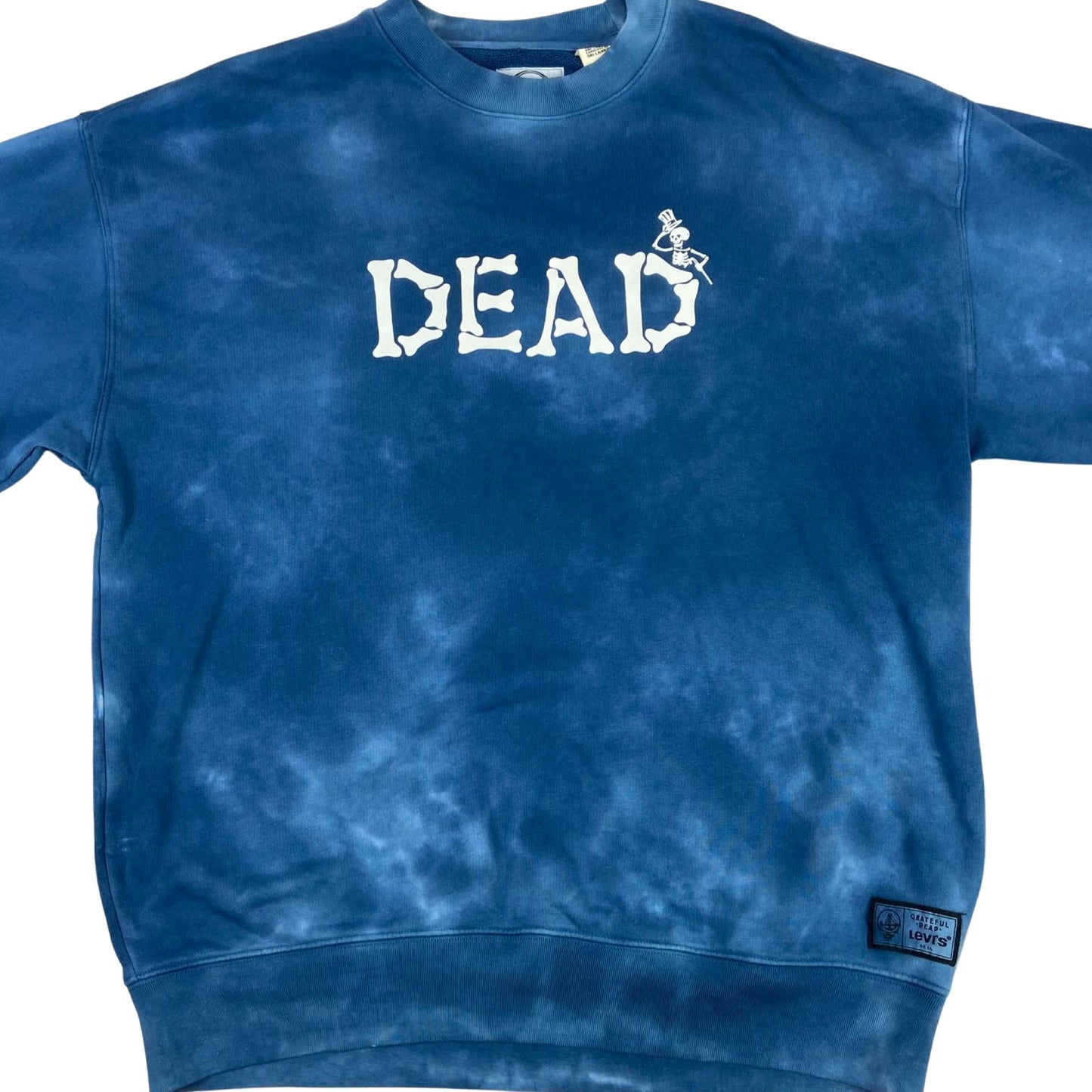 2021 Levi's X Grateful Dead Collaboration Blue Tie-Dye Graphic Sweatshirt M/L