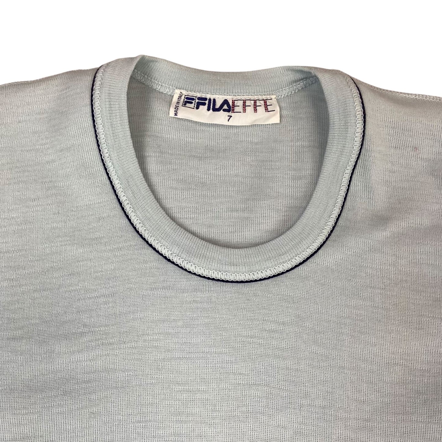 Vintage 70's Baby Blue Fila Effe Made In Italy T-Shirt Small