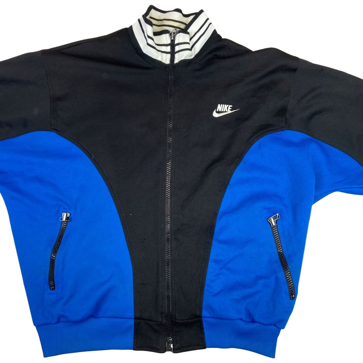 Vintage Nineties Black, Blue & White Nike Premier Zip-Up Track Jacket Medium